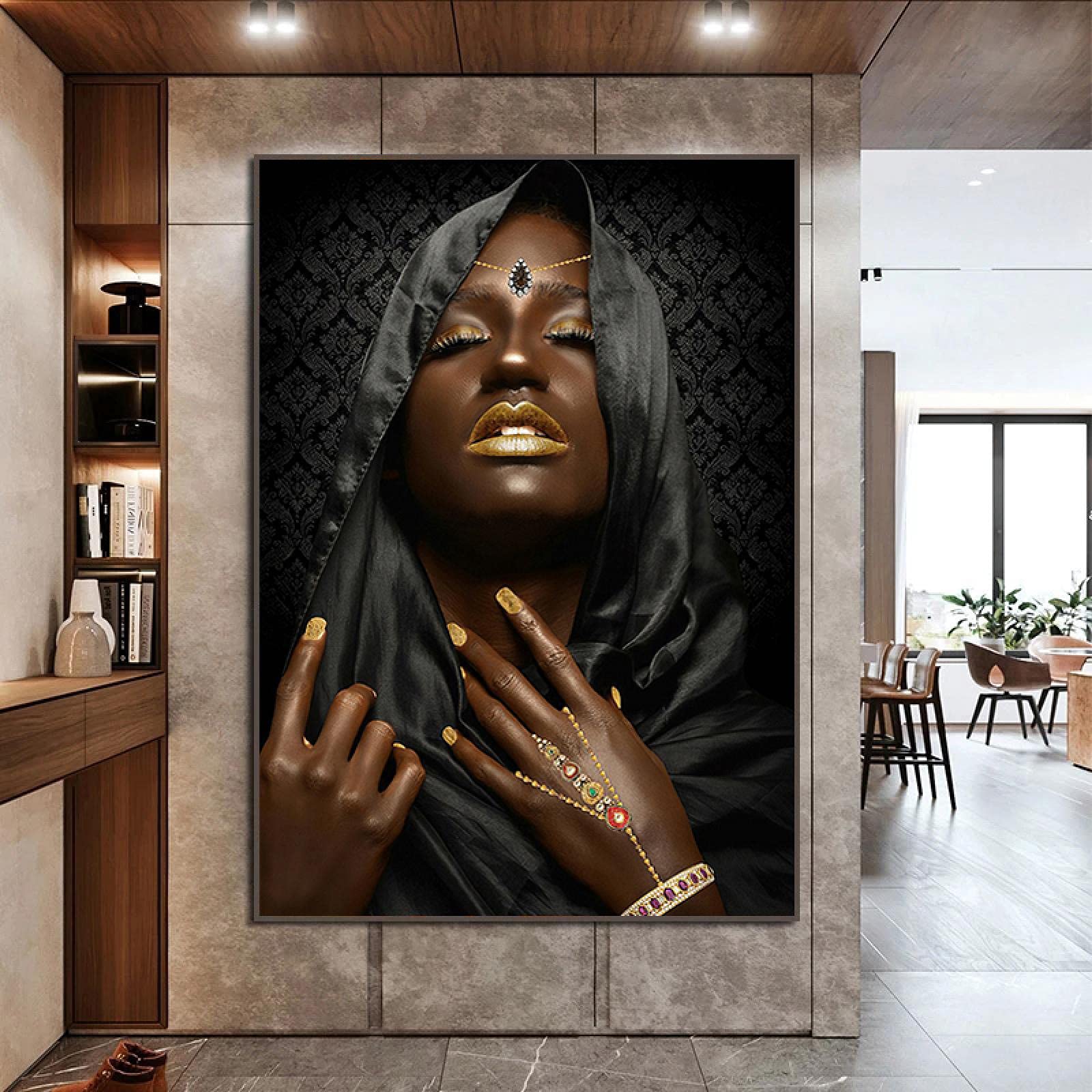 Lienzo de mujer india devota de 50x70cm con impresion nitida antirreflejos para pared 5