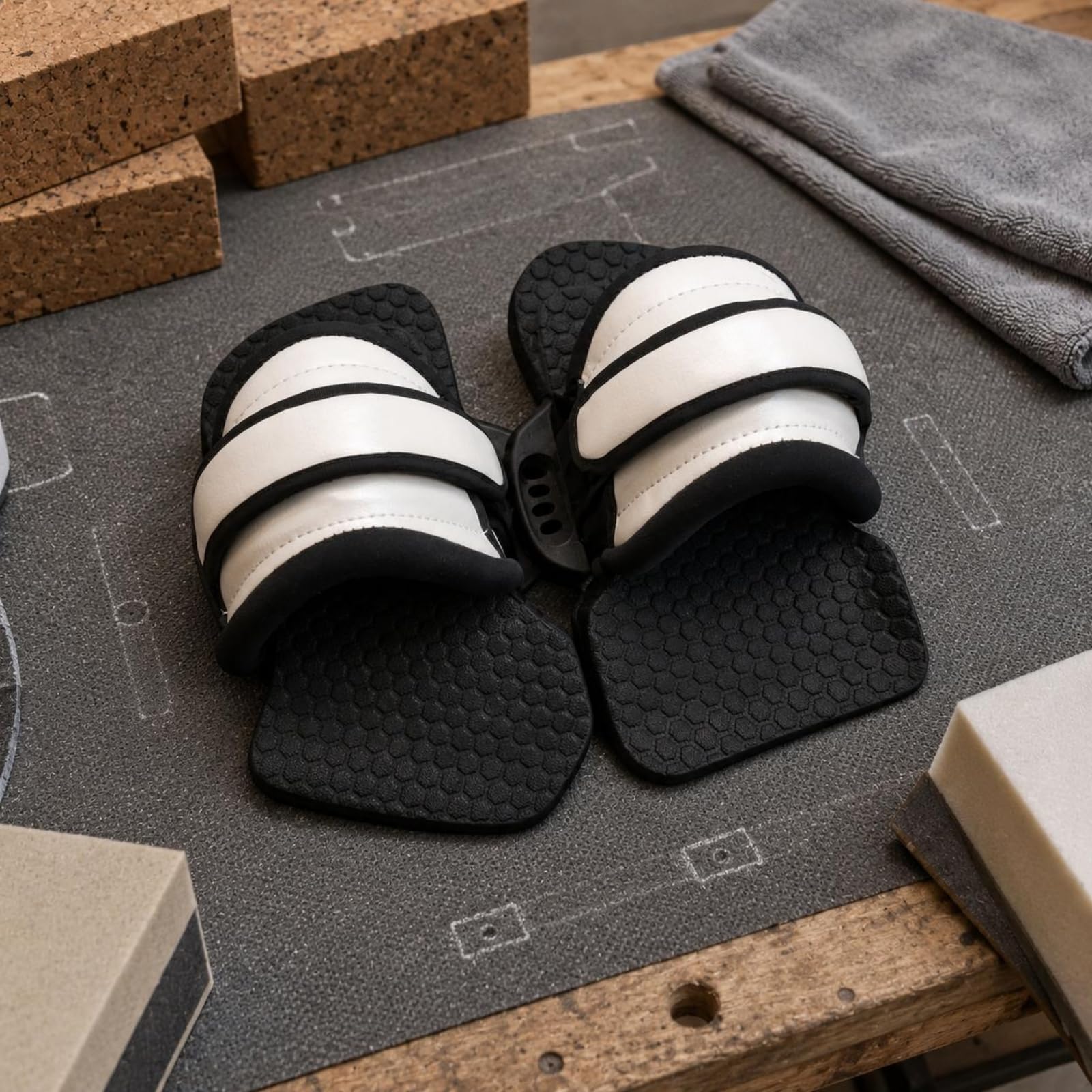 perfk Calzado Acuático Correa Botas Correas Aletas Cierre Ajustable con Superficie de Agarre y Soporte Confortable Adecuado para Deportes Acuáticos Surf Tabla EU