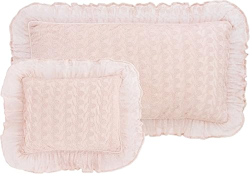 Colette - Funda de almohada decorativa de encaje, 40 x 22 pulgadas, color rosa