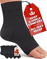 Vista 15 de KEMFORD Tobillera de compresión - 1 par, soportes para fascitis plantar - medias de compresión con punta abierta para hinchazón, esguince