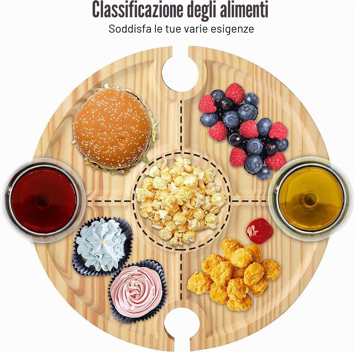 Tavolo da vino per esterni portatile mini tavolo da campeggio rotondo in legno 30 x 16 cm