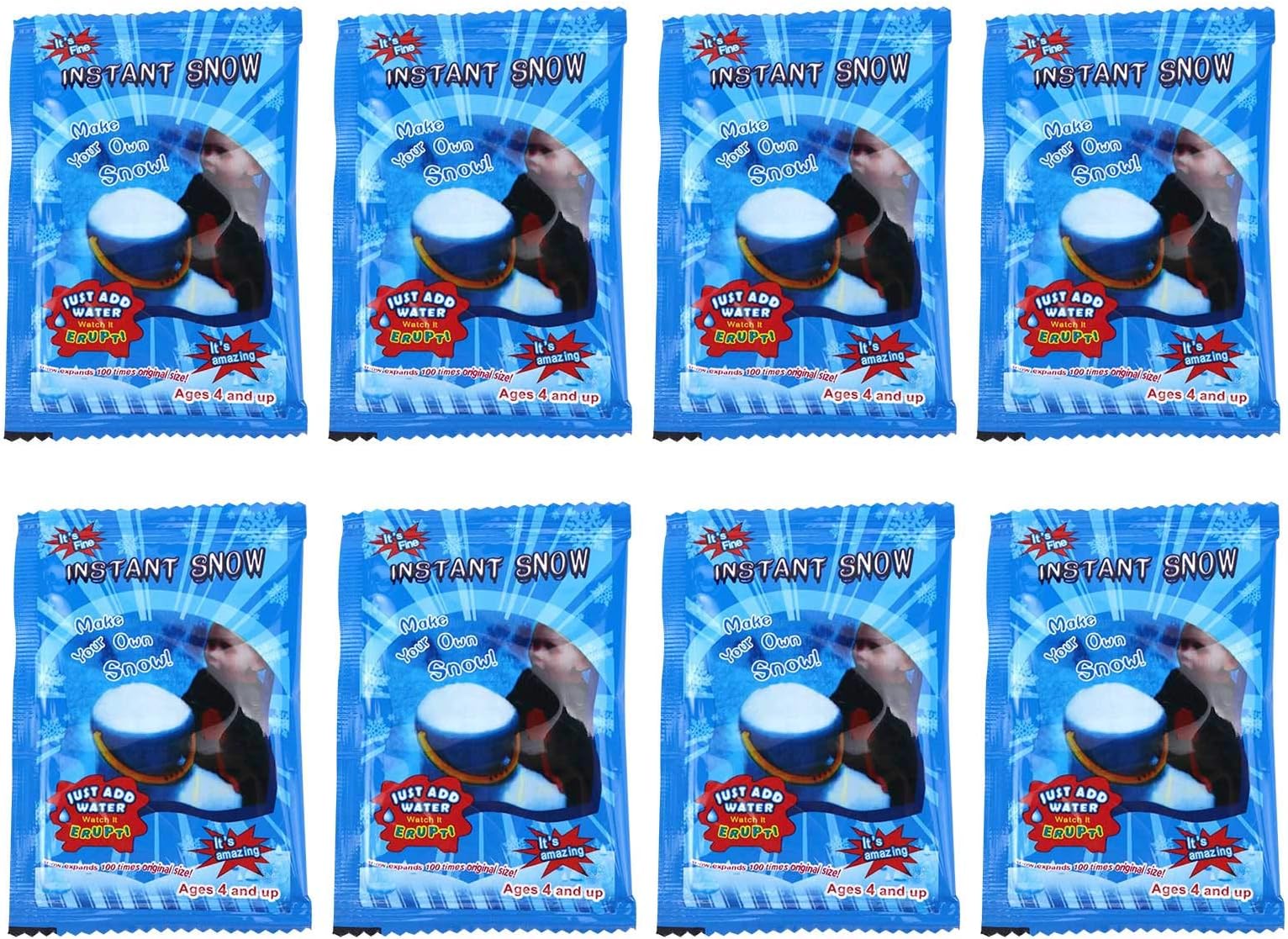 XUEKUN Toys Amazing Super Snow Powder - Bulk Class Party Pack - Great for Slime - Artificial Fake Snow Magic Instant Fake Snow Super Absorbent Christmas Wedding Deco