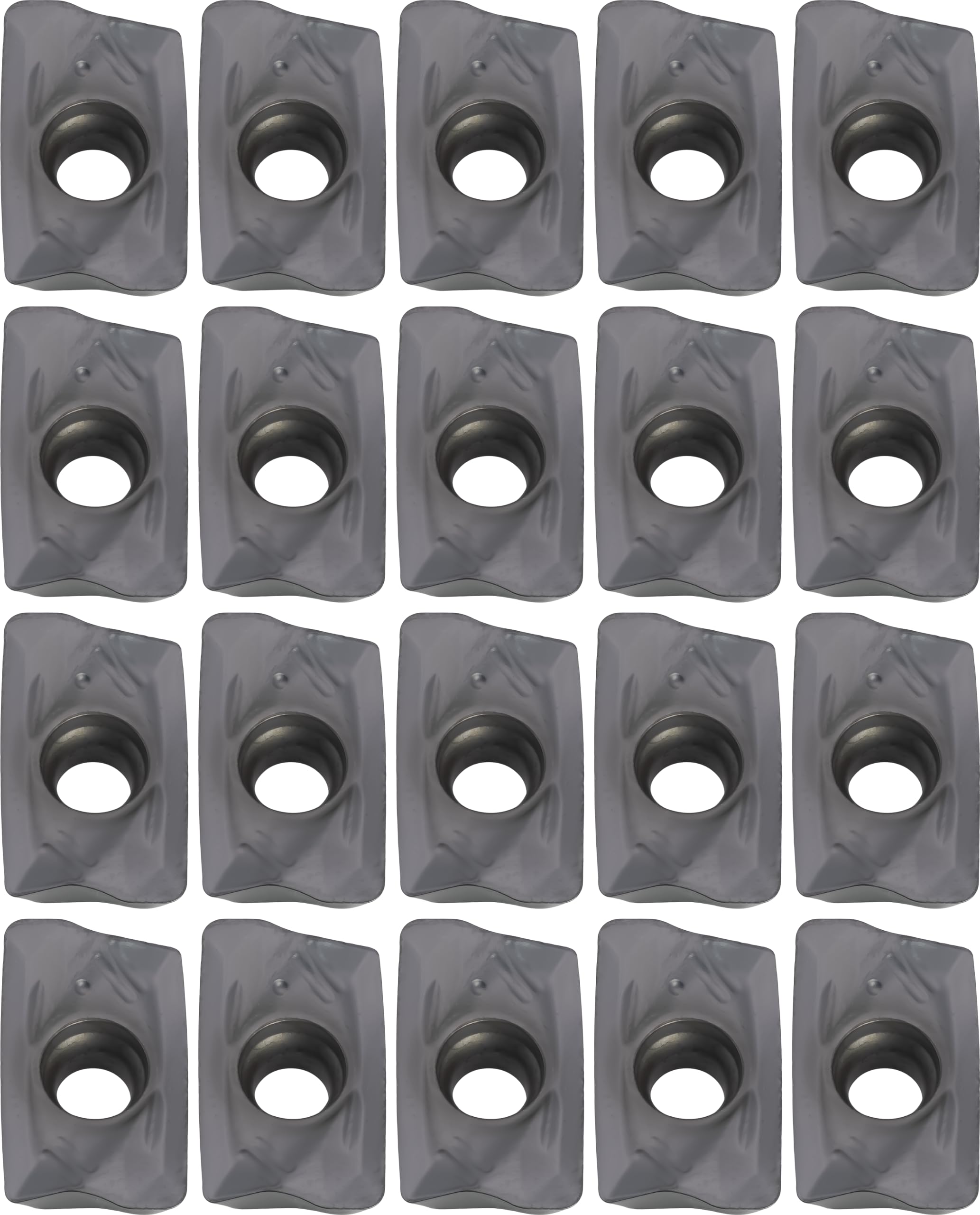 20 pcs R39011T308 Rectangular Milling Inserts, for Use with Indexable Face Mills and End Mills, AlTiN Coated, for Machining Steel