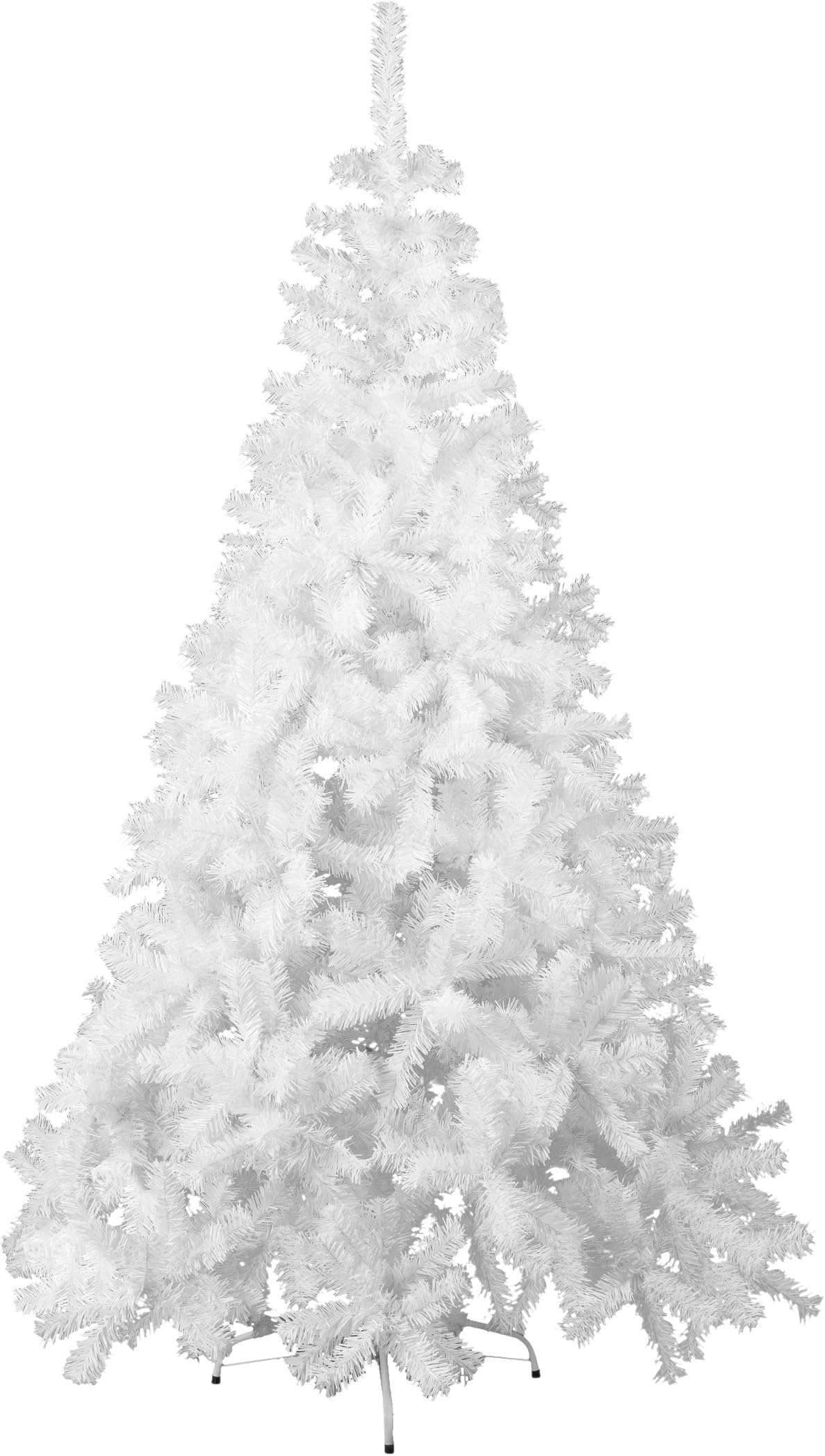 Artificial Christmas Tree Xmas Tree Pine Tree Premium Spruce White Tree Hinged for Holiday Decoration w/Solid Metal Stand Outdoor Indoor Use (White, 6 ft)
