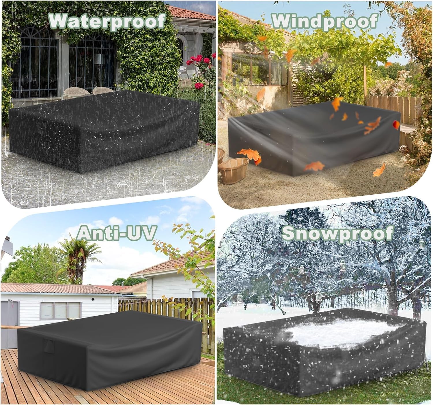 Housses De Meubles De Patio Imperméables 180x120x74cm Housses De Table