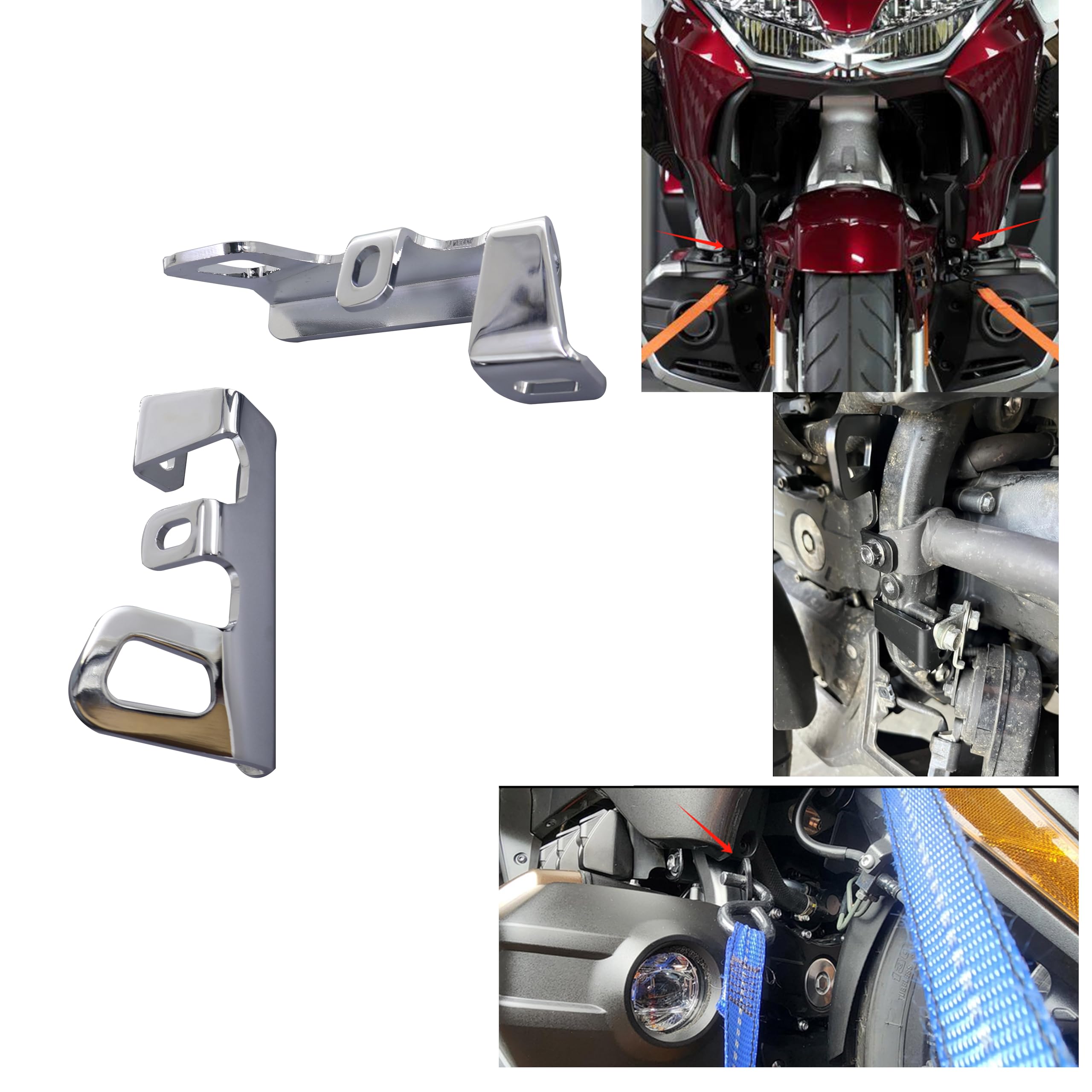 Kit di fissaggio anteriori per Honda Goldwing GL1800 Tour F6B 2018-UP (cromato)