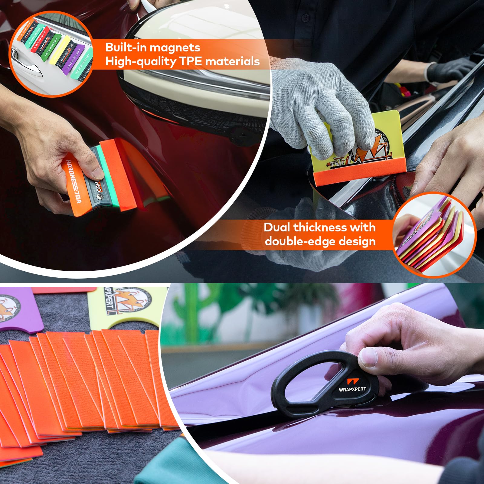 WRAPXPERT Kit de herramientas de envoltura de vinilo con pistola de calor para vinilo, herramientas de envoltura de vinilo para vehículos, kit de envoltura de coche con escobilla de goma, cuchillo