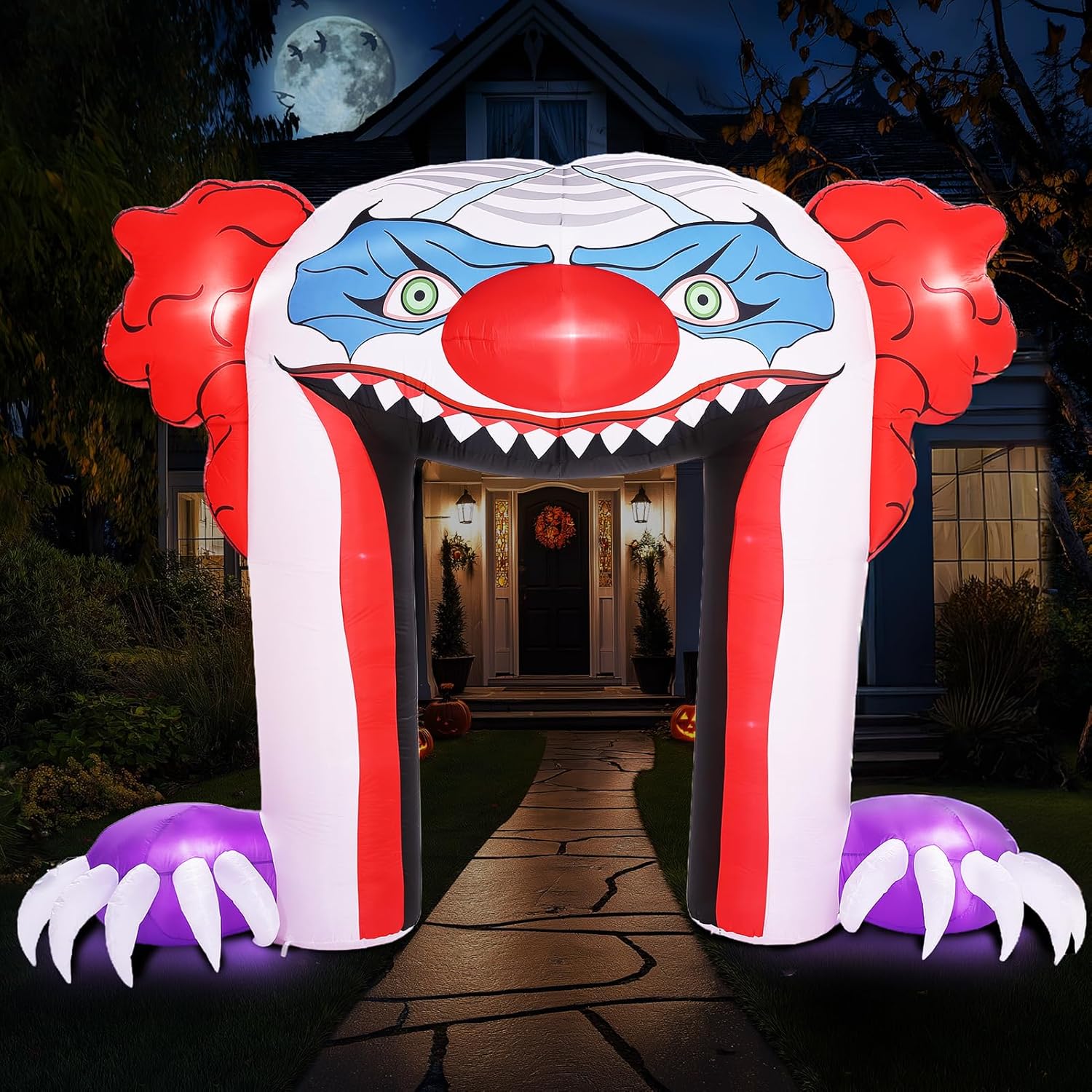 ZPISF Halloween Inflatables Giant 11 FT Creepy Clown Archway Outdoor Decorations, Large Halloween Blow Up Yard Decorations for Front Yard Lawn Garden Decor 11 FT Clown 2