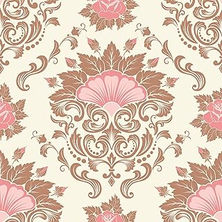 12 Antique Bathroom Ideas with Vintage Character 40 Floral Damask Wallpaper 17.5