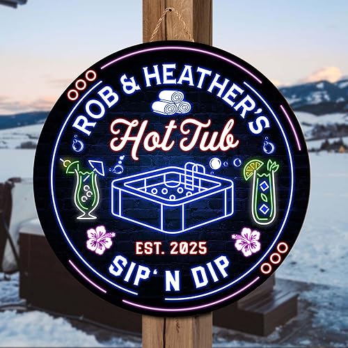 Miniatura 7 de V VIBEPY Letrero personalizado de madera para bañera de hidromasaje con texto en inglés All Over, No real, No iluminado, letrero de madera para