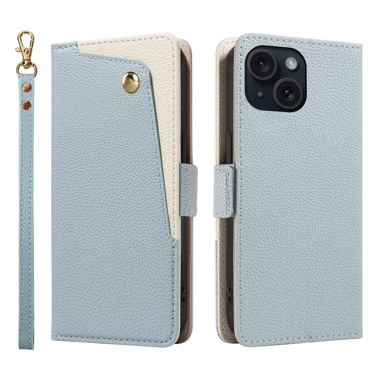 Amazon.co.jp: MINIKA iPhone 15 用 ケース 手帳型 ミラー付き