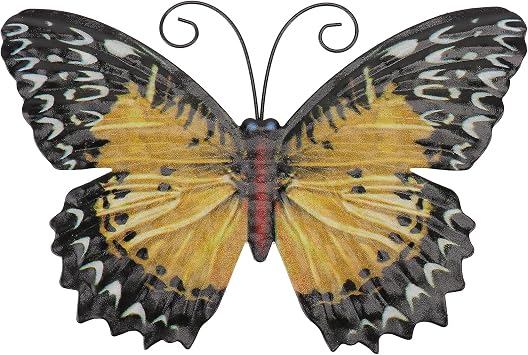 ULTNICE Iron Butterfly Wall Decor Metal Butterfly Wall Art Hanging Pendant for Bedroom Living Room Garden and Indoor Spaces 7.48 X 5.11 X 0.31 in