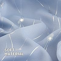 Vista 6 de BGment Room Darkening Curtains 95 Inches Long, Grommet Thermal Insulated Blackout Curtains with Wave Line and Dots Printed for Bedroom, 2 Panels