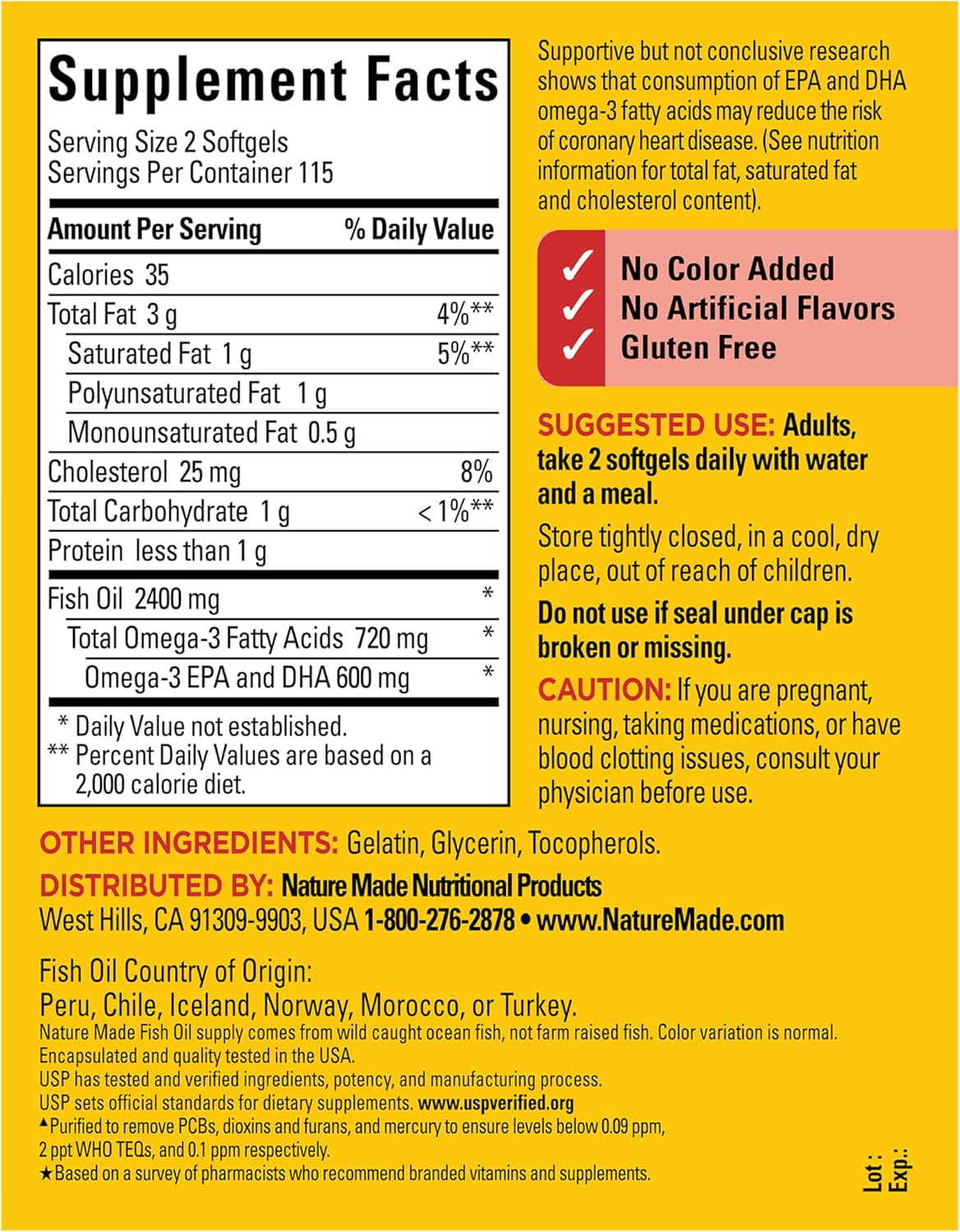 Nature Made Fish Oil Omega 3 Supplements, 1200 mg Softgels, Omega 3 Fish Oil for Healthy Heart Support, 230 Softgels, 115 Day Supply - Image 6