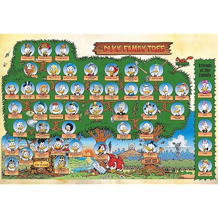 Amazon 1000ピース ジグソーパズル ディズニー ドナルドダック ファミリーツリー 51x73 5cm ジグソーパズル おもちゃ