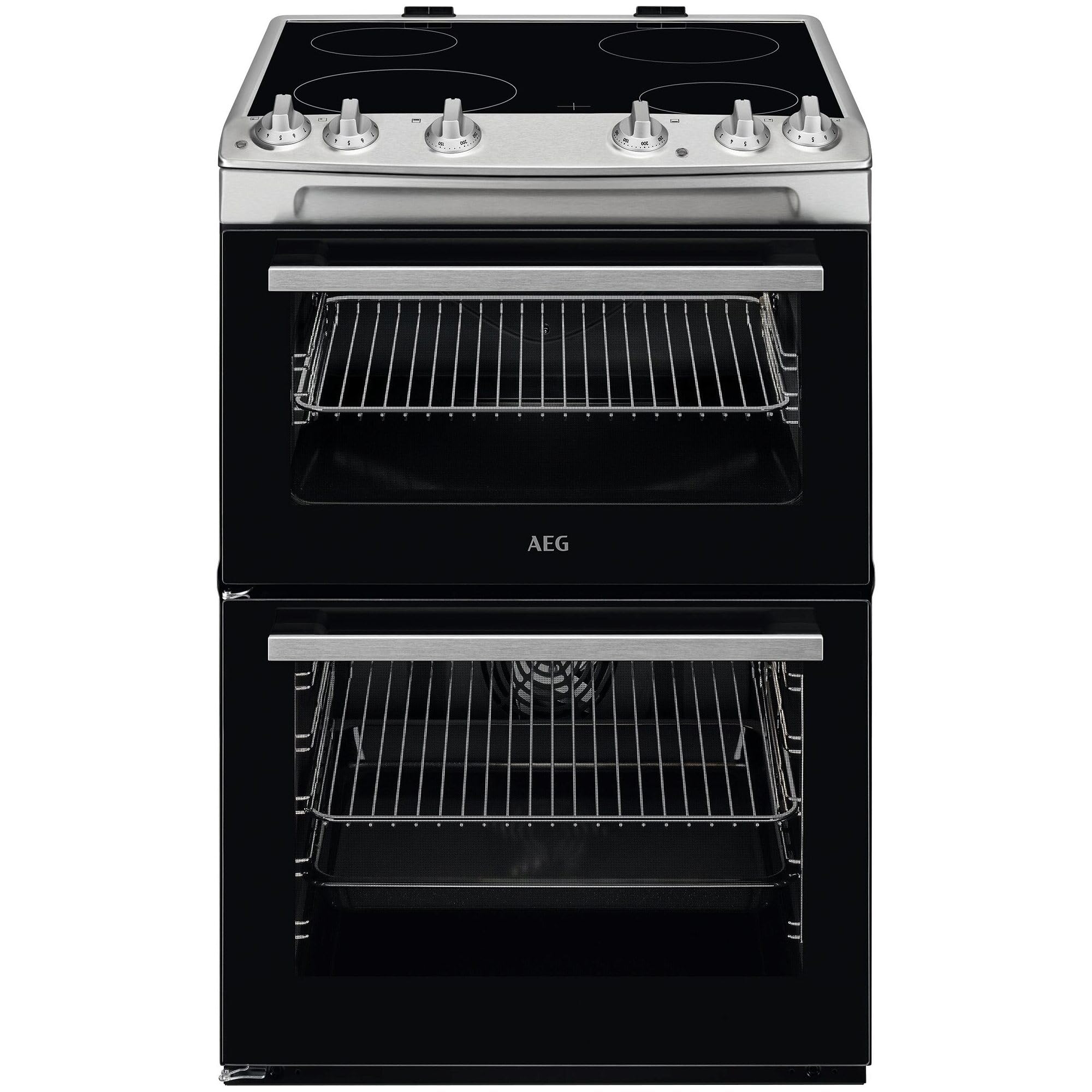 AEG - Electric Cooker - Ceramic Hob - 60cm - Stainless Steel - 2 Oven