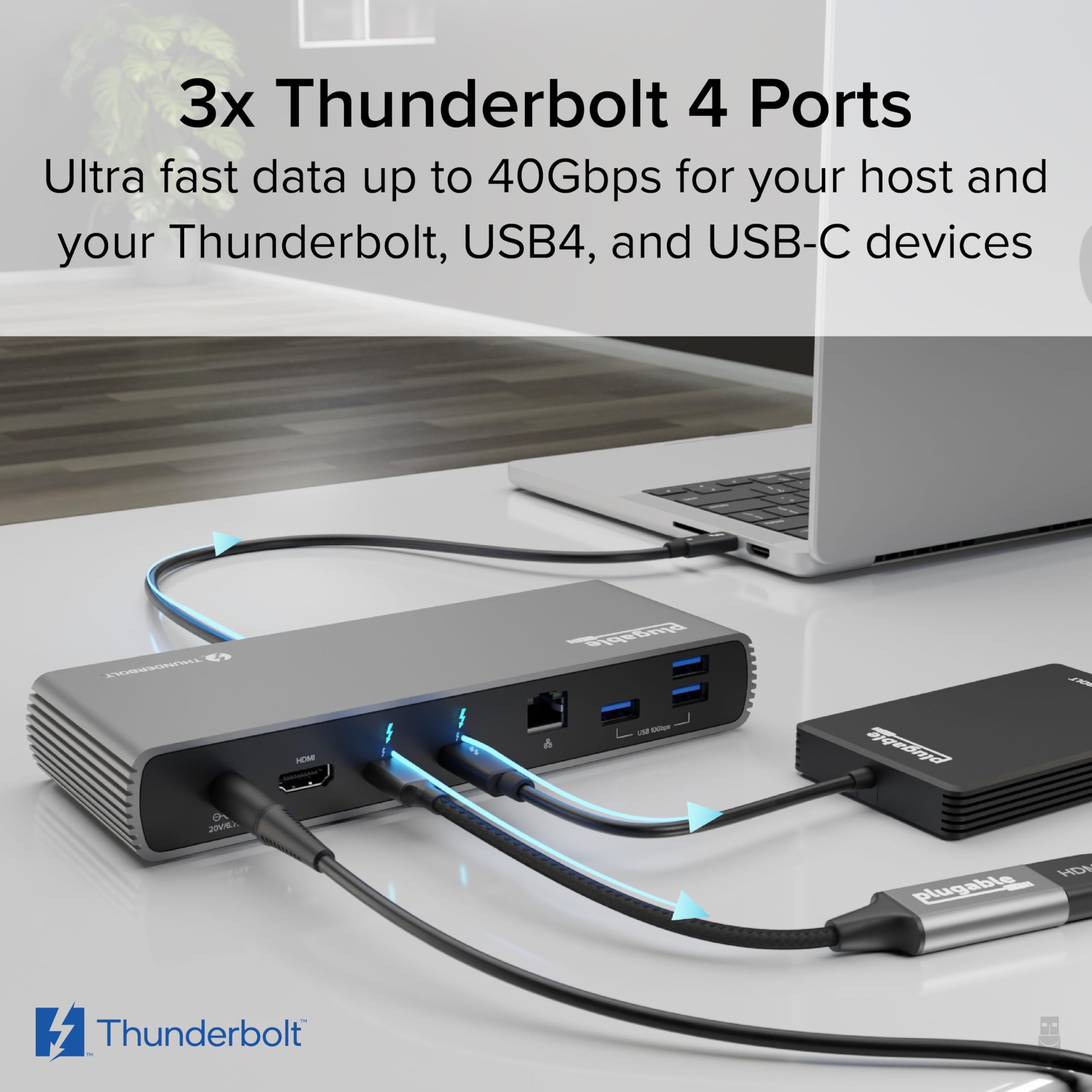 Plugable Thunderbolt 4 Dock with Powerful Connectivity
