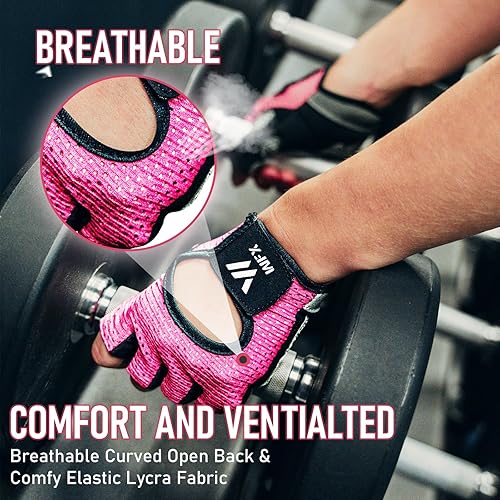 Miniatura 6 de Guantes de levantamiento de pesas para hombres y mujeres, guantes de gimnasio con soporte de muñeca para entrenamiento, ejercicio, fitness, colgar,