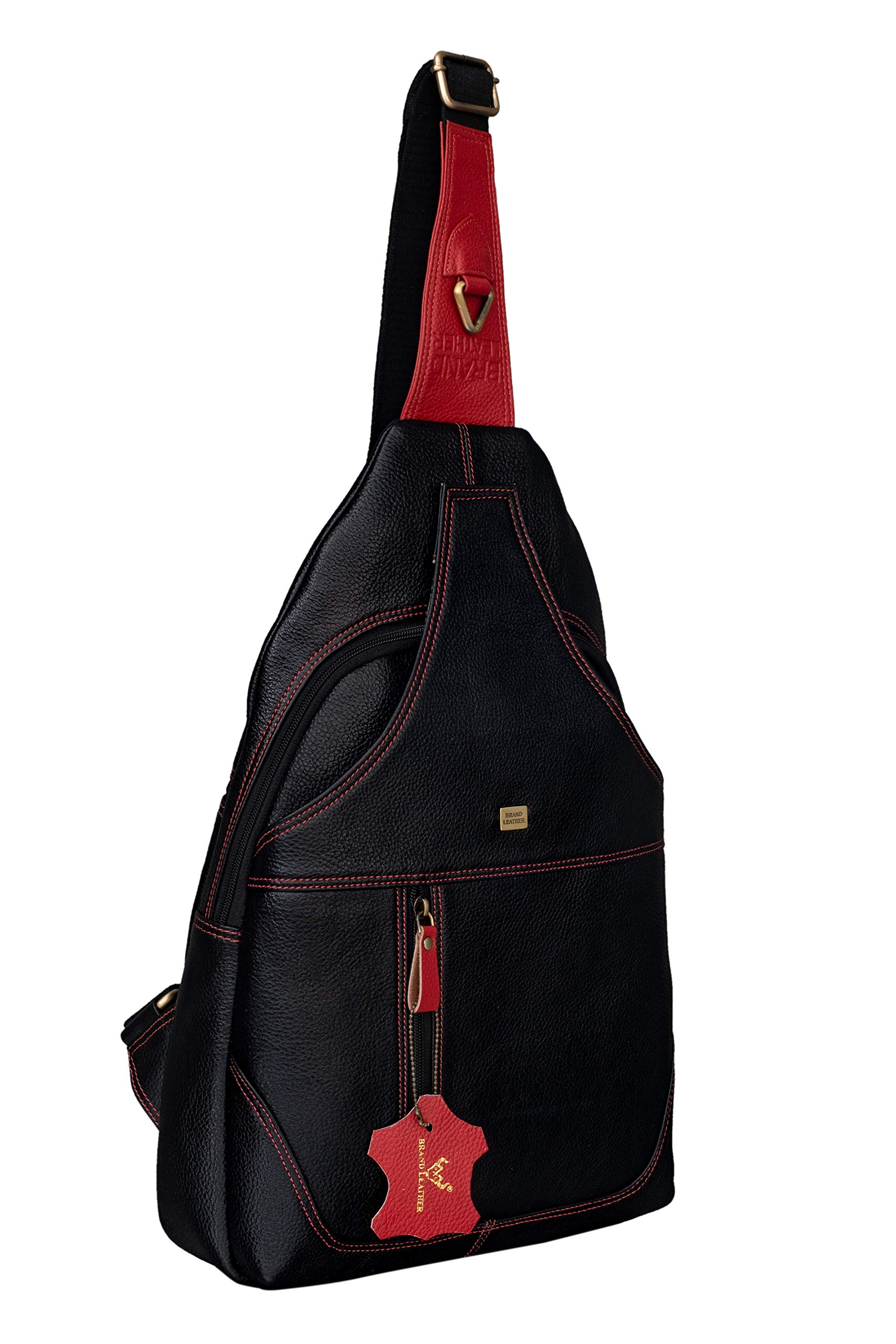 brand leather Men's Genuine Leather Sling Chest Bag Casual Shoulder Daypack's-picture-34