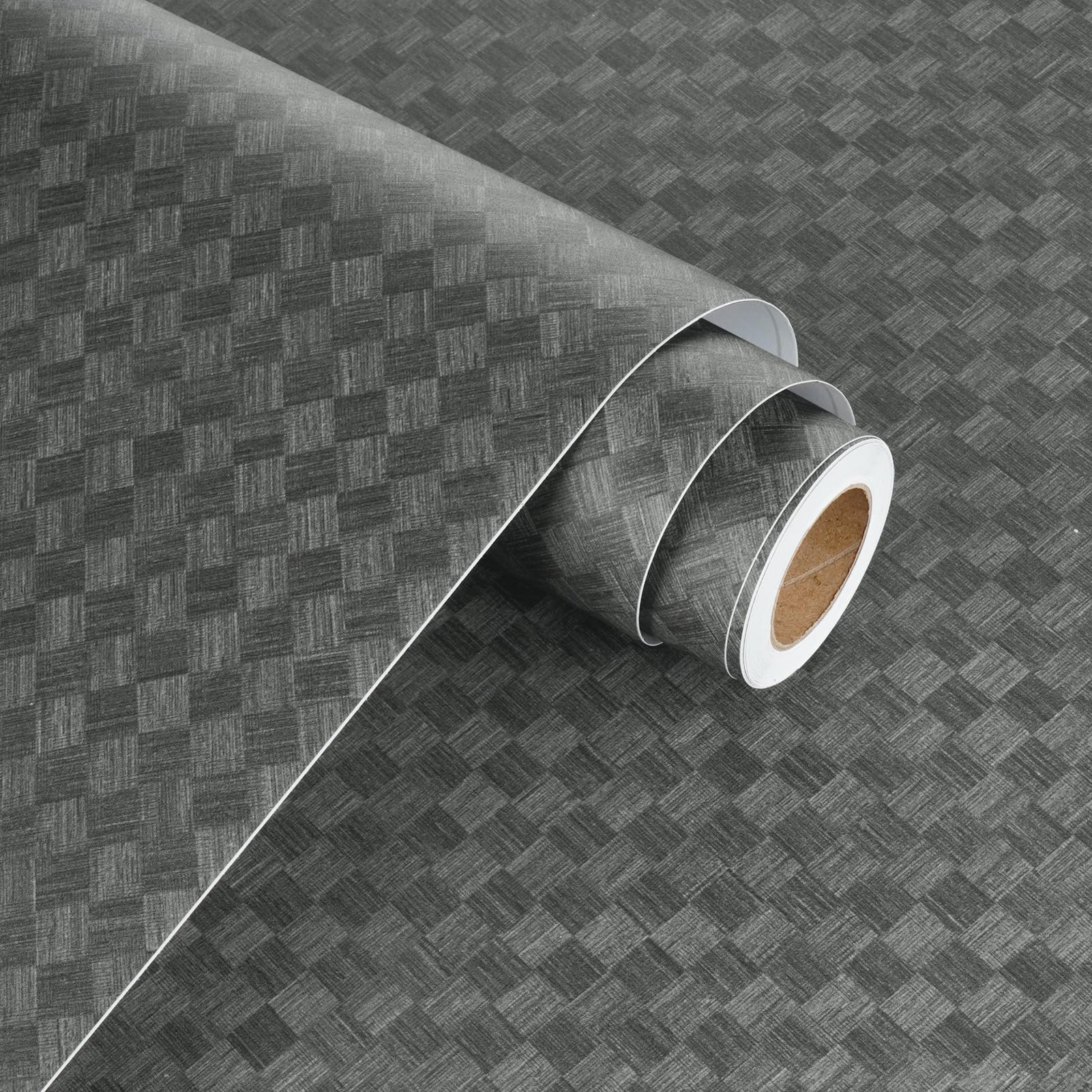 Papier peint autocollant rotin gris foncé WESTICK 40cm x 10m