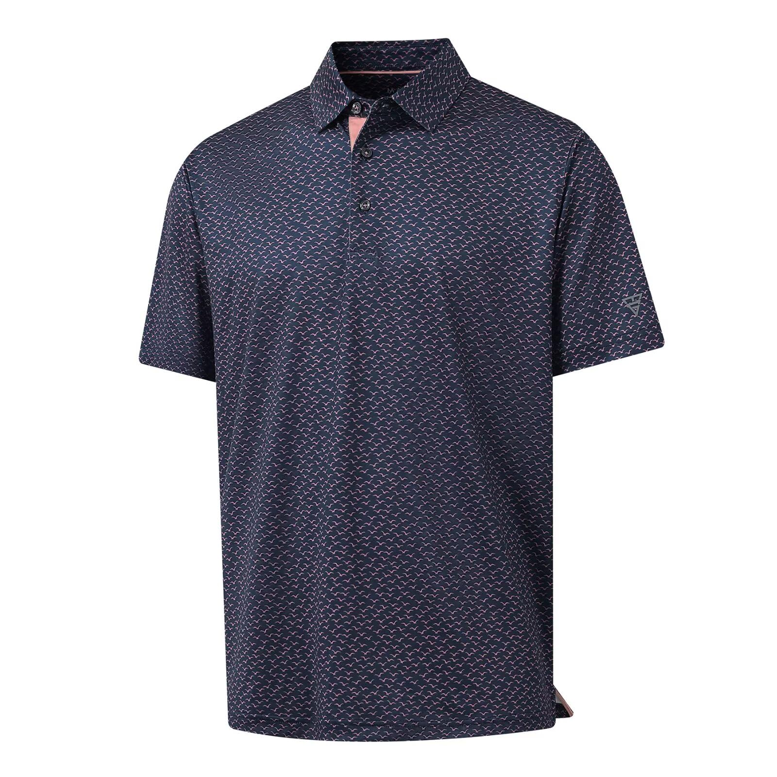 M MAELREG Mens Golf Shirt Short Sleeve Dry Fit Print Moisture Wicking Performance Patterns Collared Polo Shirt — view 15