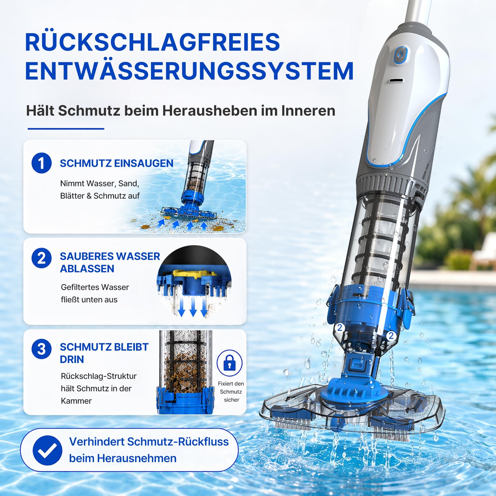 2026 Poolsauger Akku, Pool Staubsauger Handsauger Kabellos