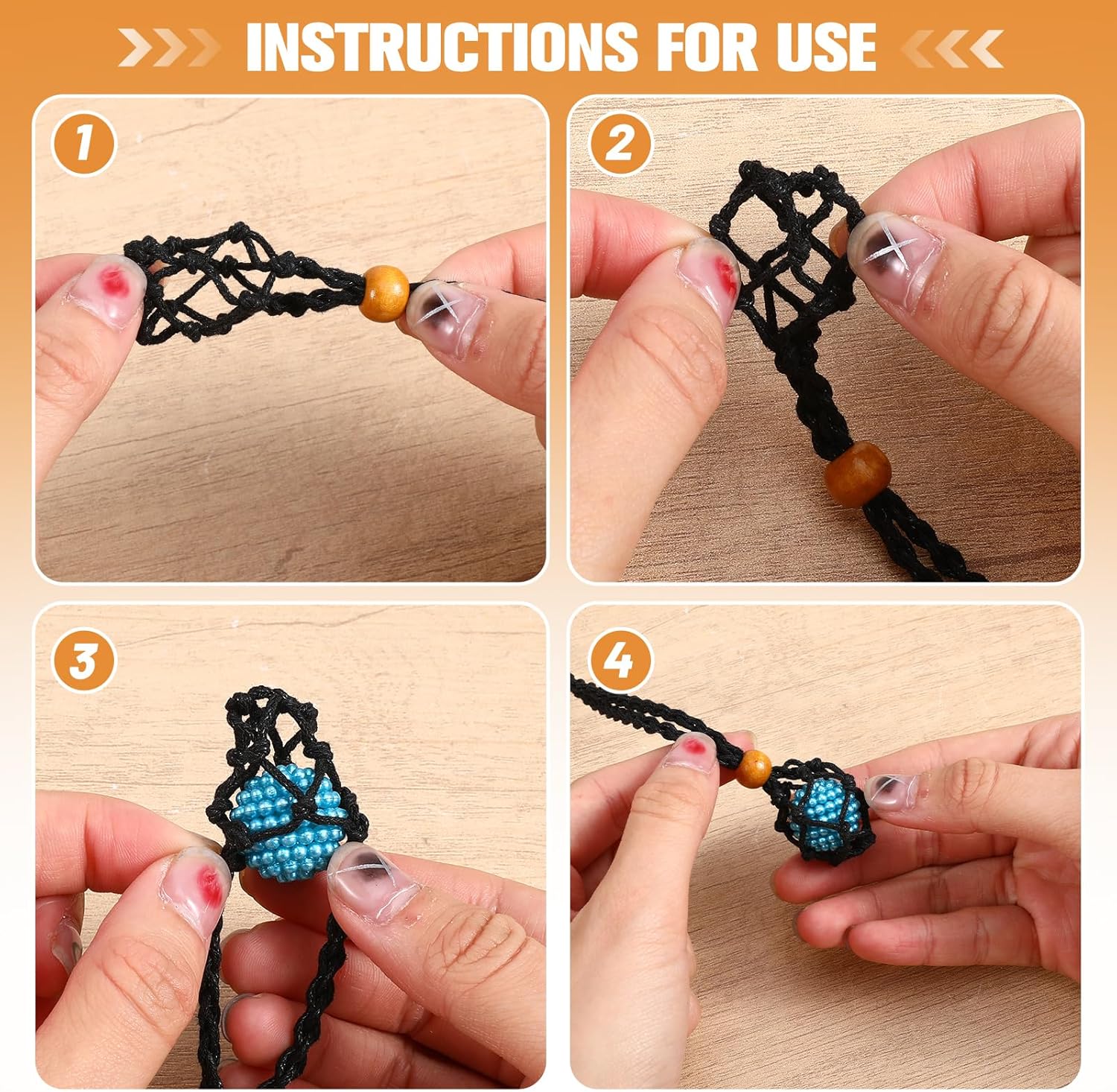 6 PCS Crystal Holder Necklace, 2 Sizes Adjustable Crystal Cage Necklace for Jewelry Stone, Mesh Crystals Cage Holder for DIY Jewelry Making, 3 Colors - Image 5