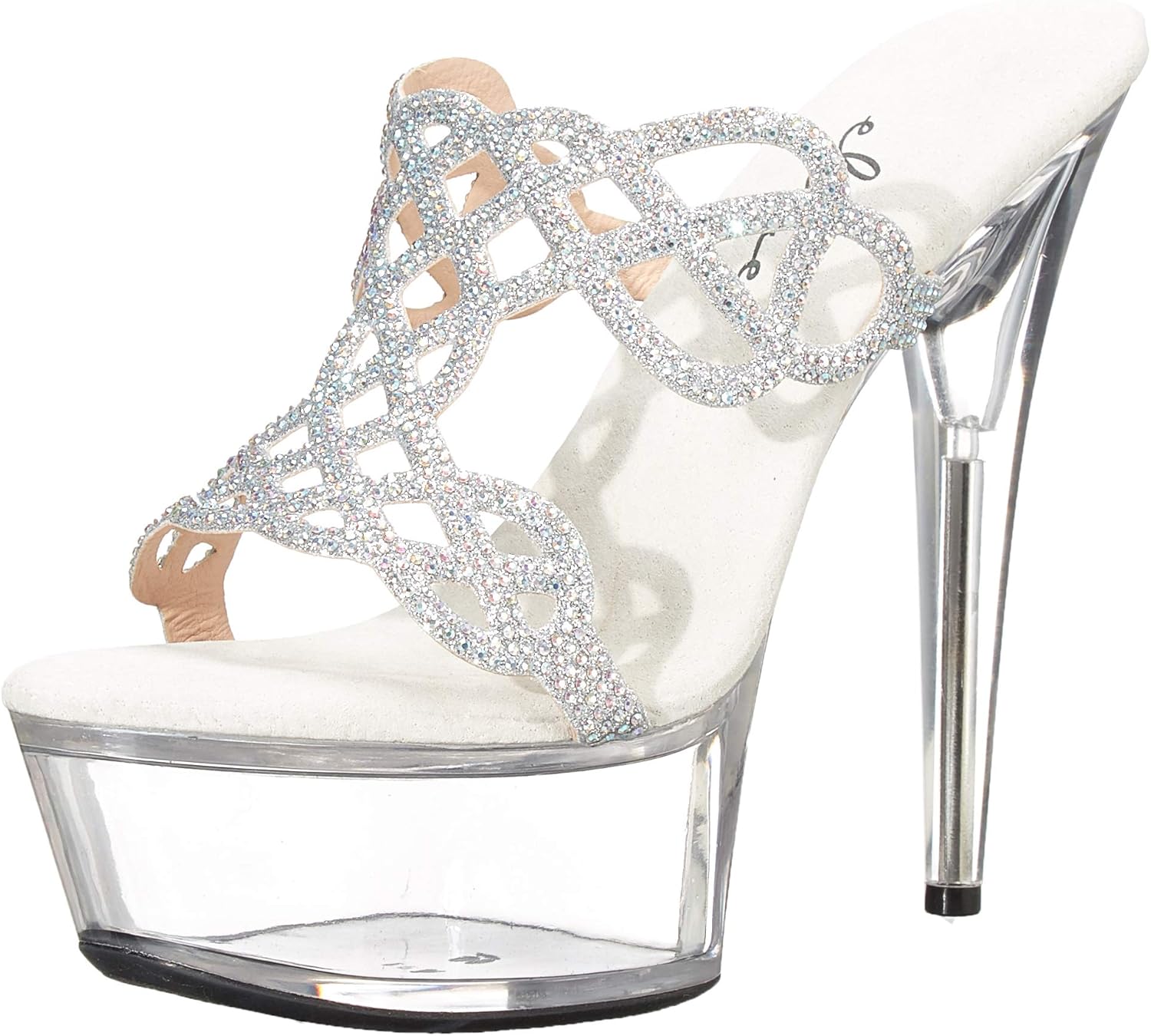 Ellie Shoes Women's Sabrina Slide Sandal, Silver, 8