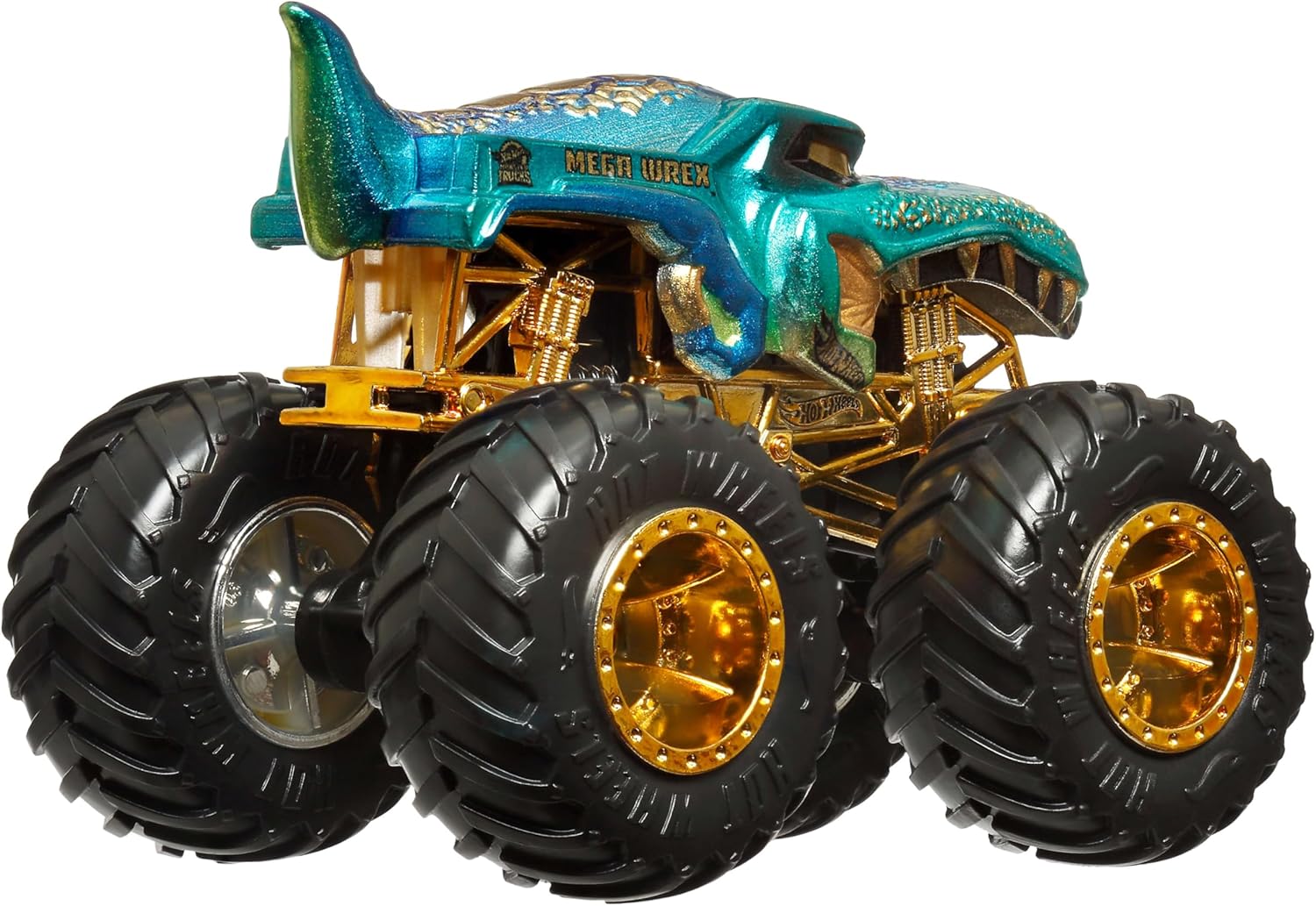 Hot Wheels, 1:64 Scale Bigfoot Trophy Surprise Toy Vehicles with Gold Accents (Cannot Choose Model)