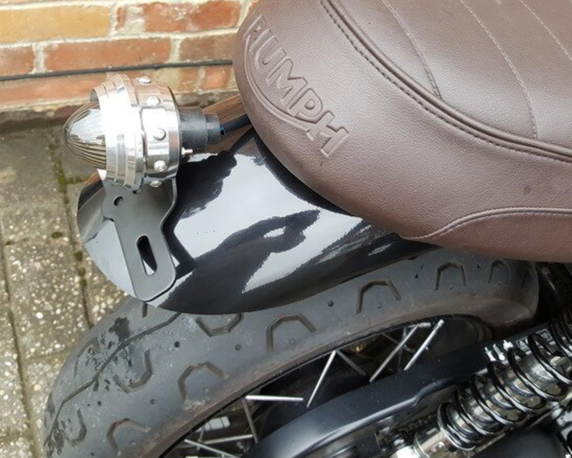 Moto LED Feu Stop Arrière Style Rétro Personnalisé Vintage en Aluminium Poli