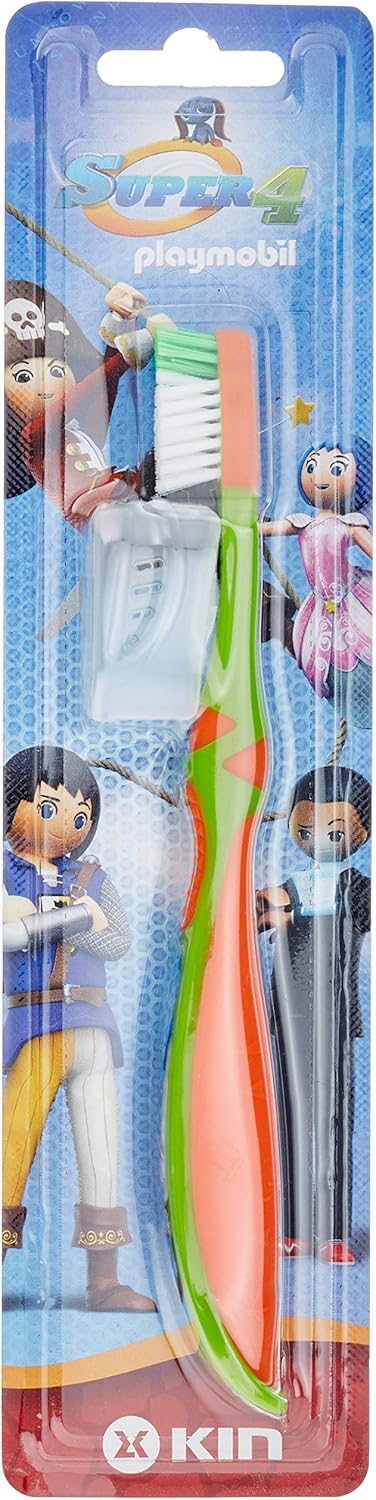 KIN Cepillo Dental Super 4-PLAYMOBIL, Negro, Estándar