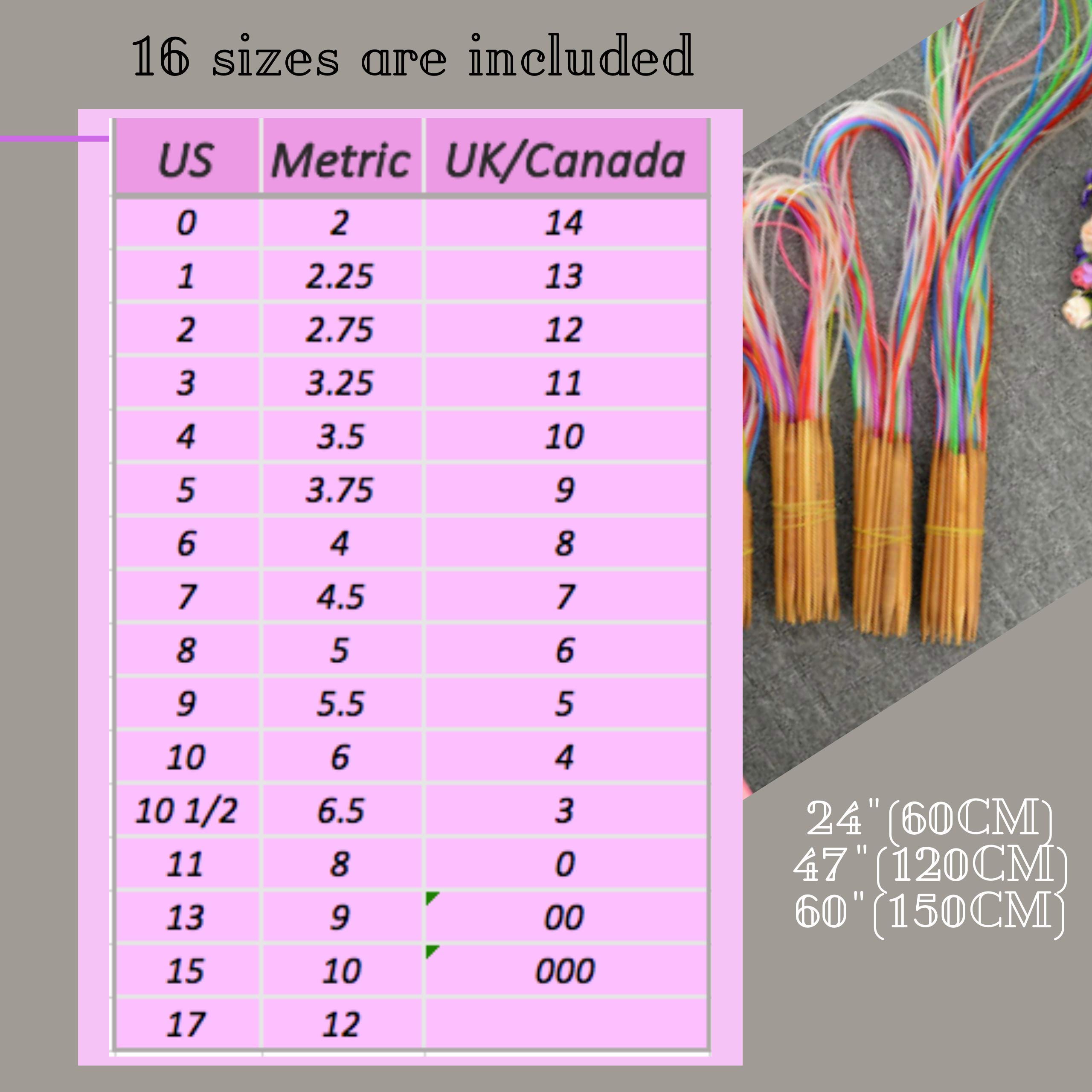 KnitPal Rundstricknadel-Set, Bambus, 150 cm, 16 Paar | Rundstricknadeln mit Tasche und eBook, 2 mm - 12 mm, mit kostenlosem Muster