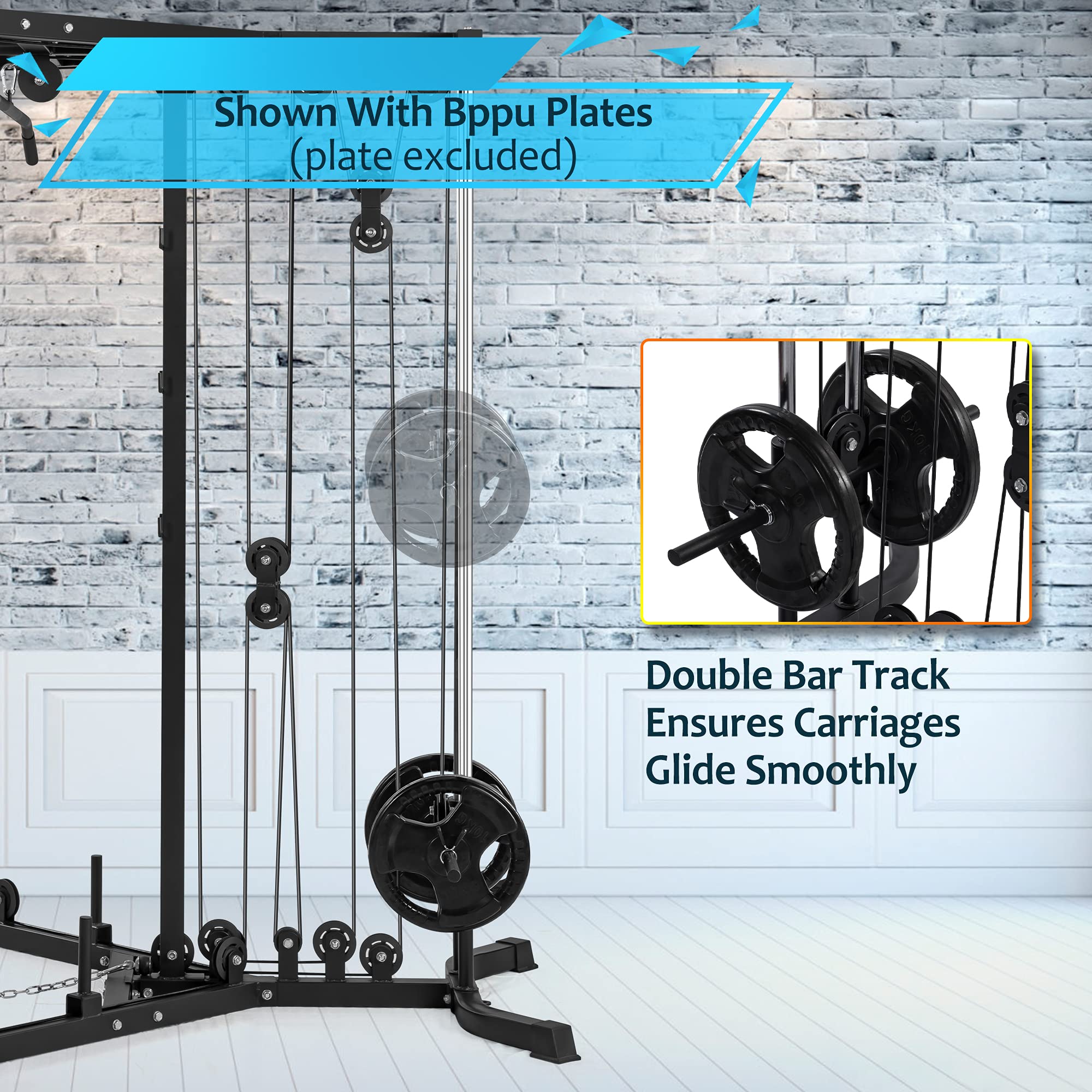 Merax Cable Crossover Machine with LAT Pulldown and Low Row, Crossover