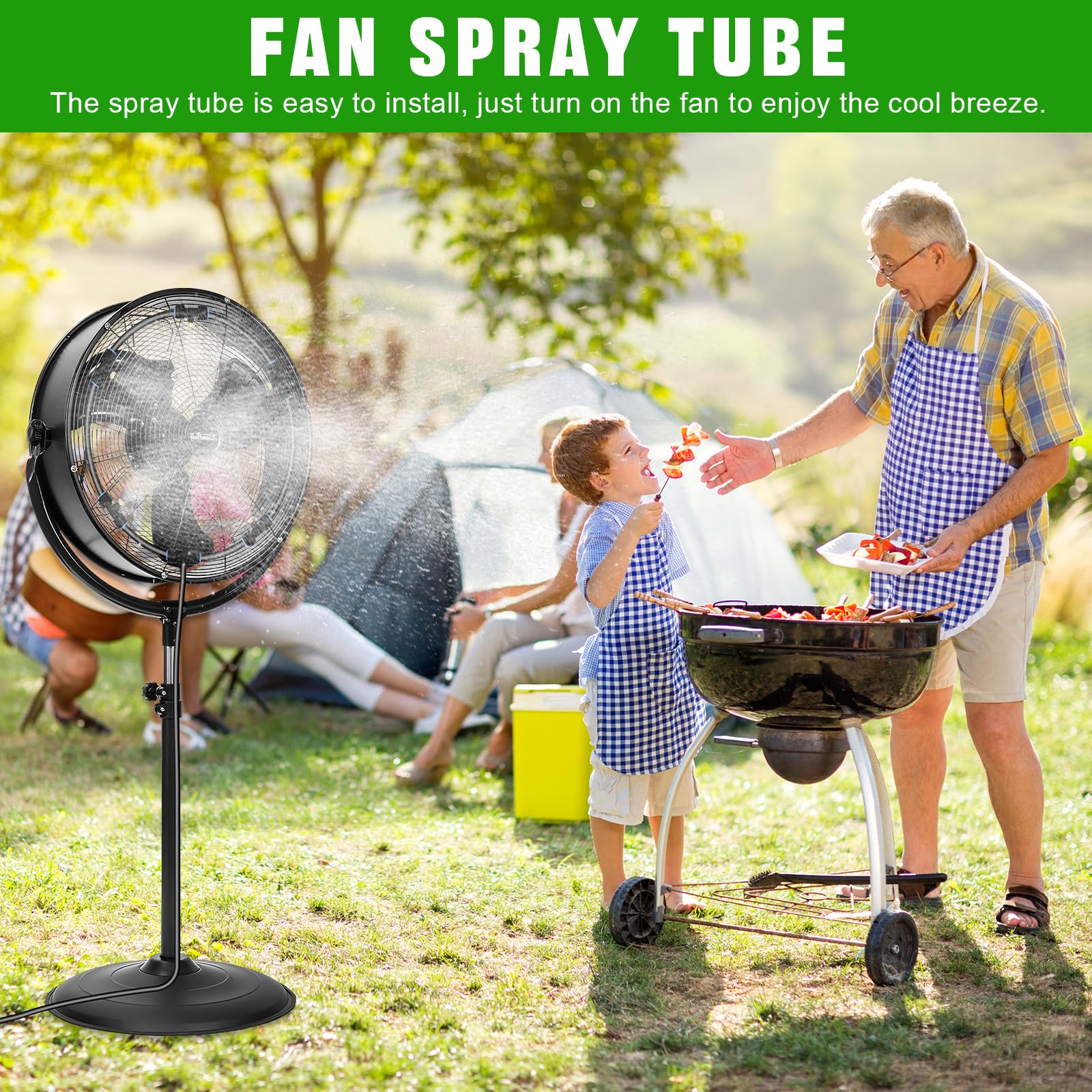 8M Sprühnebel Kühlung Bewässerungssystem,Outdoor Fan Misting System,Outdoor Misting System mit 8 Messing Nebeldüsen, Wasserzerstäuber für Terrasse, Garten, Rasen