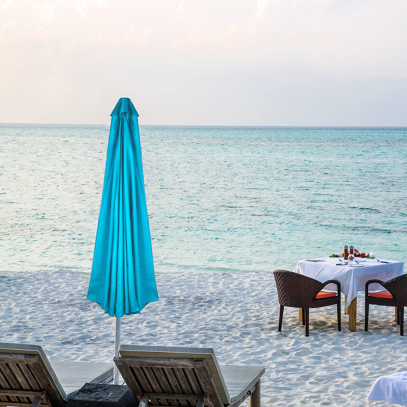 NNXHWY Patio Umbrella Replacement Canopy,Patio Umbrella Top Cover Canopy,Table Market Yard Umbrella Replacement Top Cover,Sun Umbrella Replacement Cover for Market Home Patio (300cm,8 Ribs)