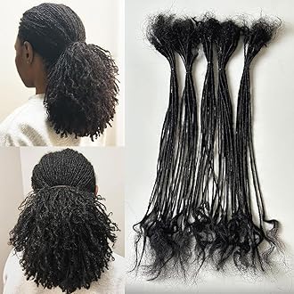 0.1cm Width Dreadlock Extensions 18 inch 50 Strands 100% Permanent Loc Extensions Human Hair Curly Ends Natural Black Curly Locs Human Hair