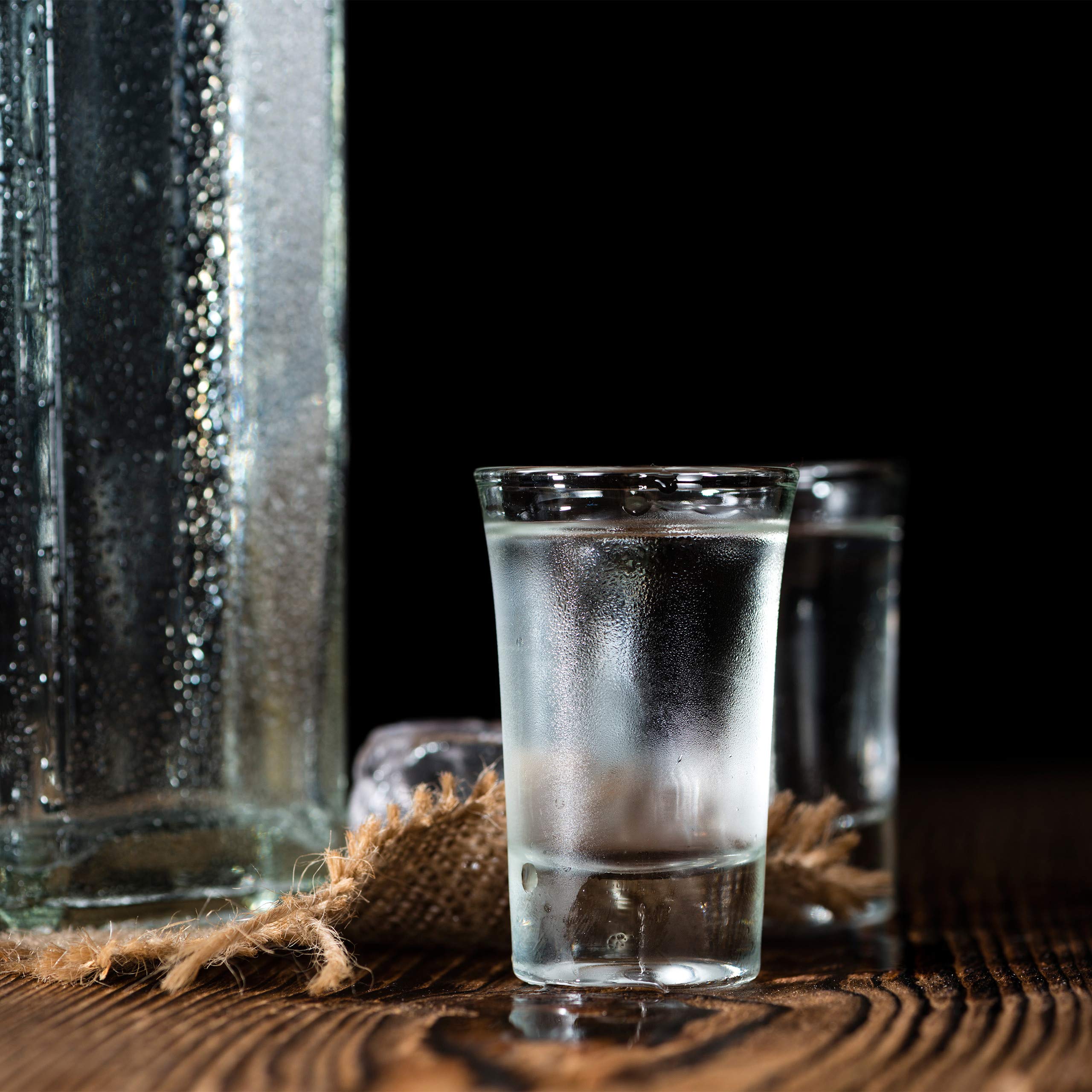 Relaxdays Set de seis vasos para chupitos, Juego de vasos para tequila, 4 cl, Apto para lavavajillas, Transparente