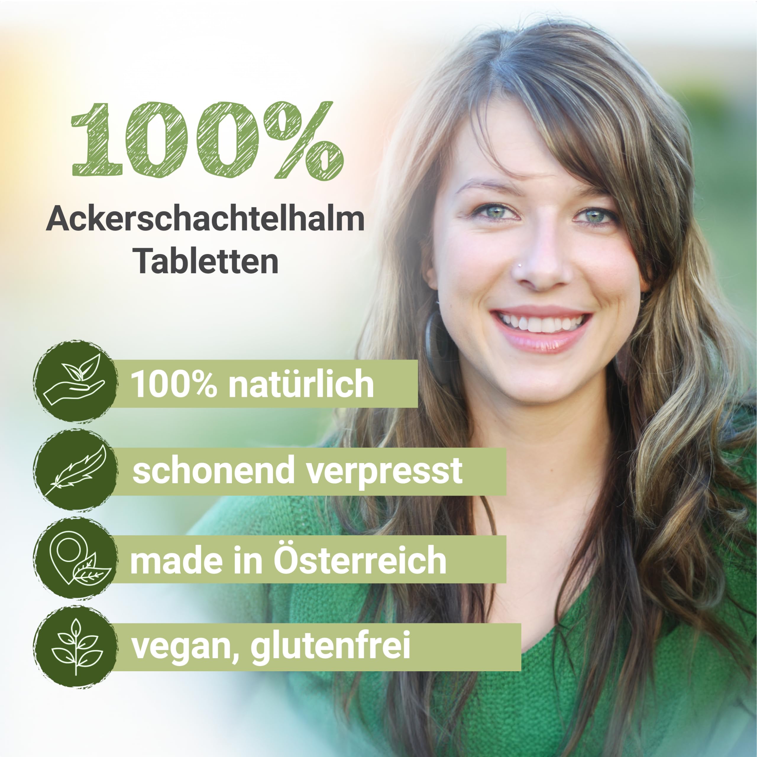 Ackerschachtelhalm Tabletten 570mg | 80 Tabletten Equisetum arvense | Top Premium Qualität aus Österreich | Vegane Tabletten statt Kapseln ohne Zusatzstoffe | Zinnkraut, Schaftheu, Katzenwedel