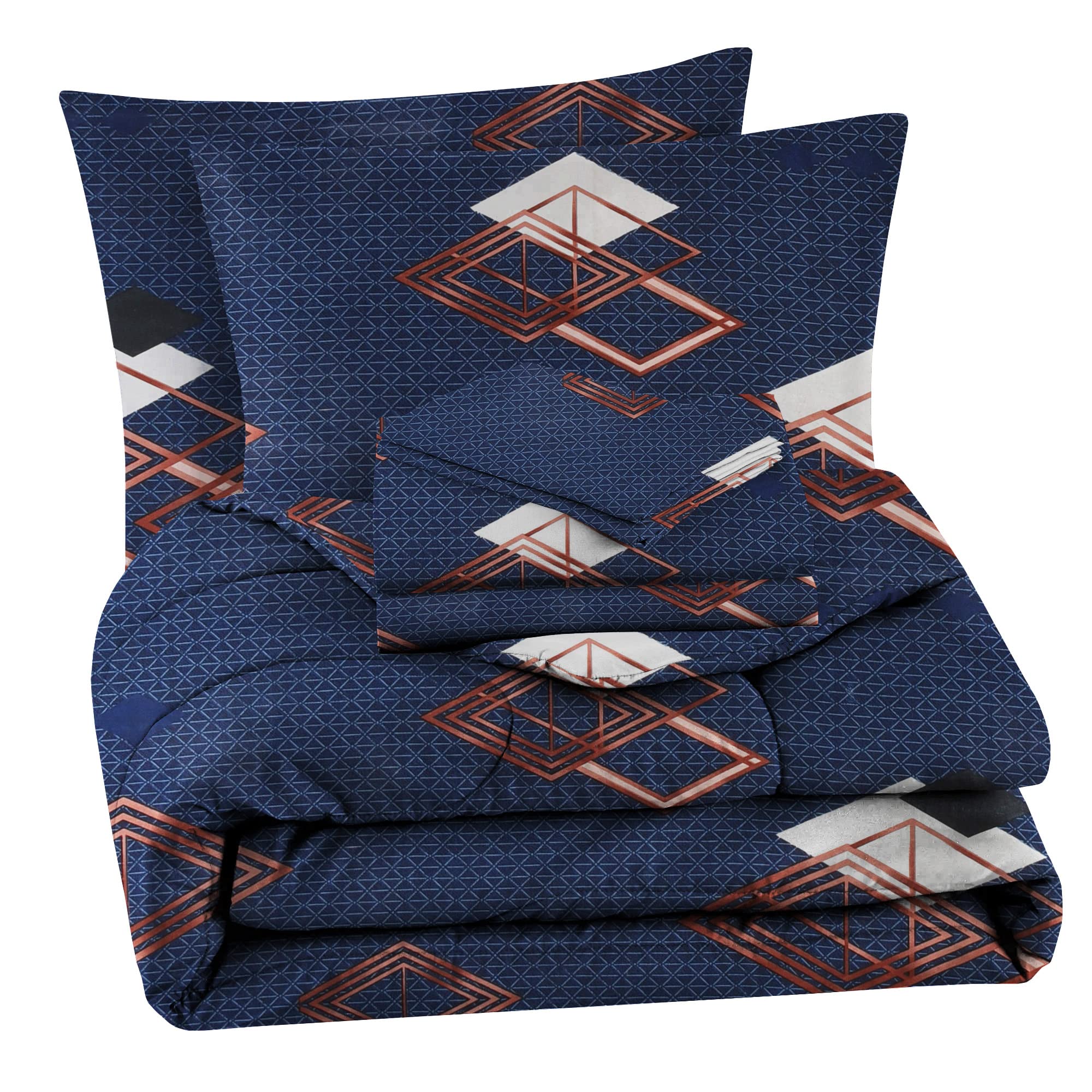 VAS COLLECTIONS ® 350TC Glace Floral Cotton King Size Double Bed AC Comforter Set with Flat Bedsheet and Two King Pillow Covers (90x90 inch, Grey and White)- 4 Pieces Bedding Set in Bag