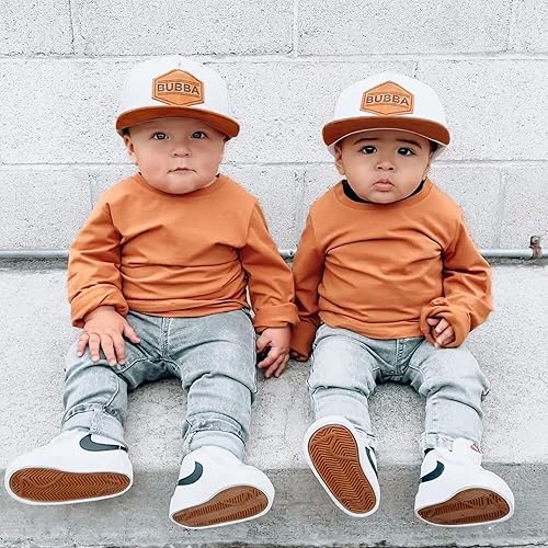 Miniatura 6 de Gorro de béisbol para bebé, gorra de camionero Bubba, para bebé, recién nacido, juvenil, con parche de ala plana, para verano e invierno