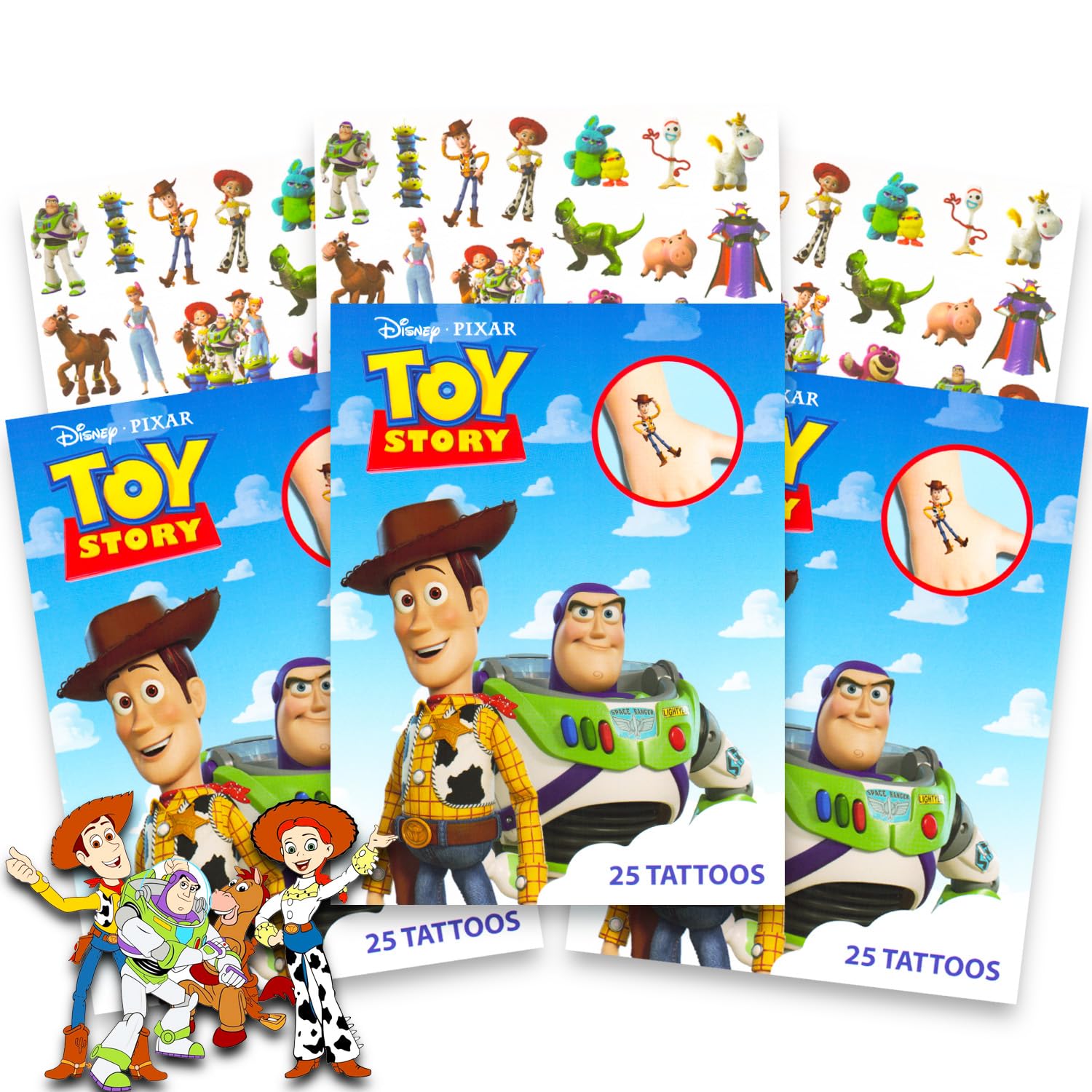 75 Pcs Toy Story Temporary Tattoos for Kids Bundle
