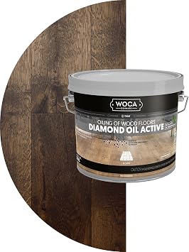 WOCA Denmark Diamond Oil Active Carbon Black, 2.5L Durable, Plant-Based Wood Finish | Low VOC, Liquid-Resistant, Low Odor | Safe for All Wood Species, Including Exotic Woods | Indoor Use