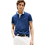 Tommy Hilfiger Men's Short Sleeve Casual Polo Shirts in Regular Fit with Stretch and Contrast Collar Designs