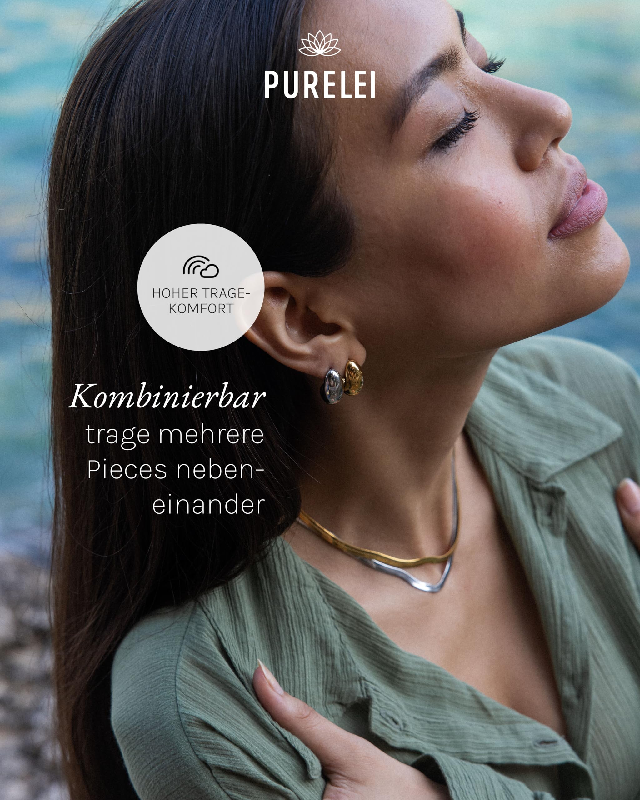 PURELEI® Tropfen Ohrringe - Aus Langlebigem Edelstahl - Wasserfeste Damenohrringe für Deinen Individuellen Look