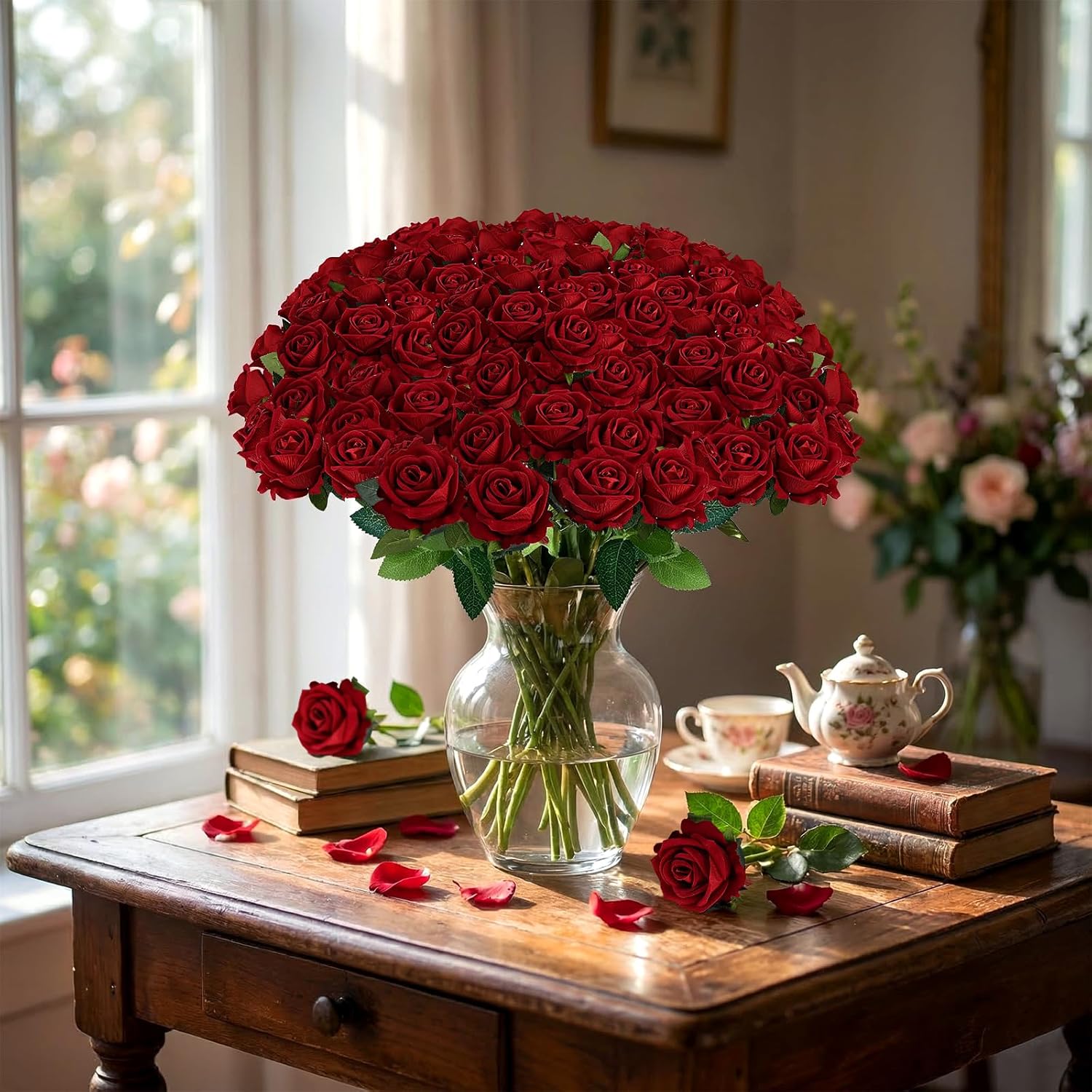 Happy Anniversary Decorations - Paper Luminary Bags Red Roses for Her Him Proposal Anniversary Valentin