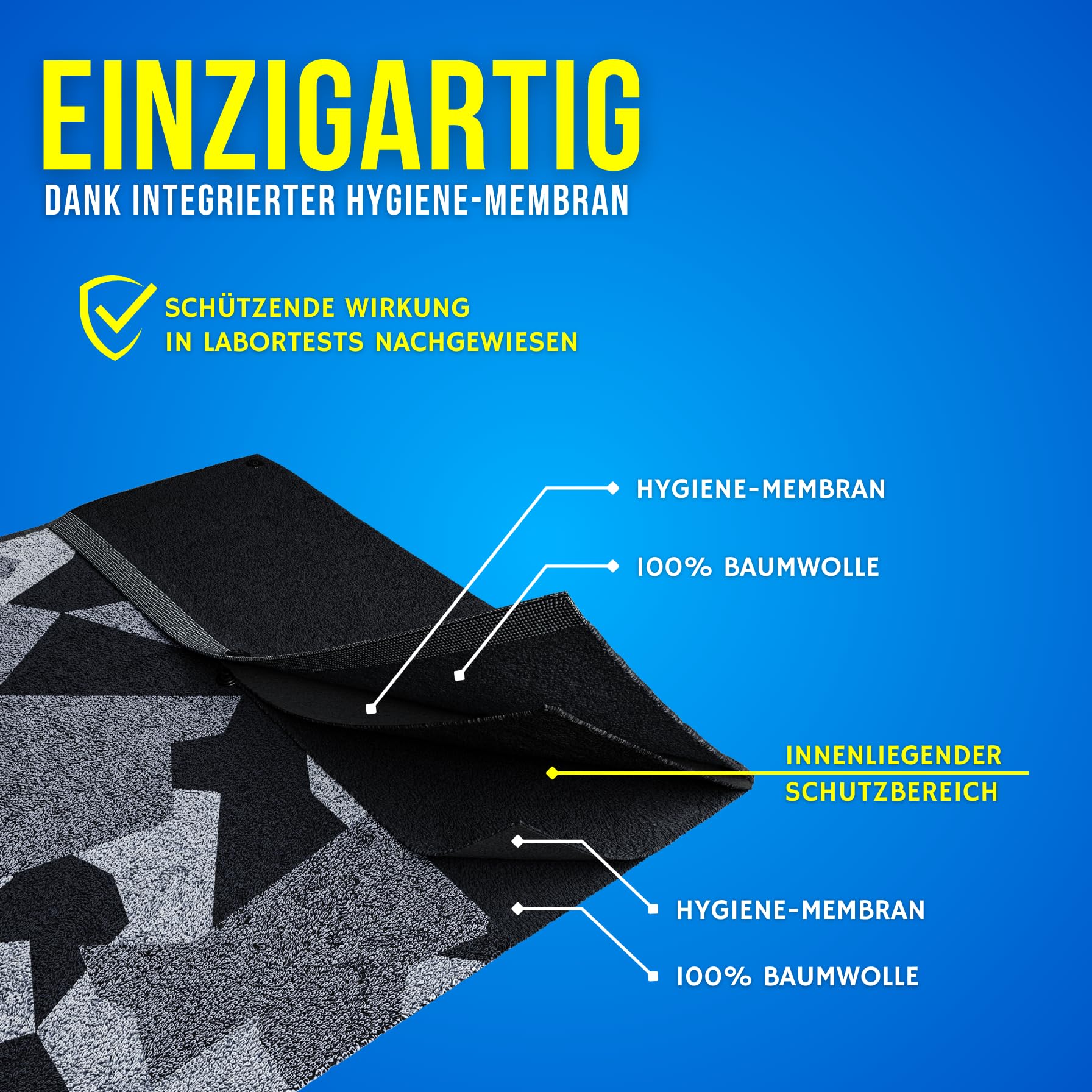 Ręcznik fitness i sportowy ręcznik I ekstra obszar twarzy I funkcjonalny I 125 x 50 cm I 100% bawełna I Ręcznik na siłownię do uprawiania sportu i fitnessu I Idealny dodatek na siłownię i
