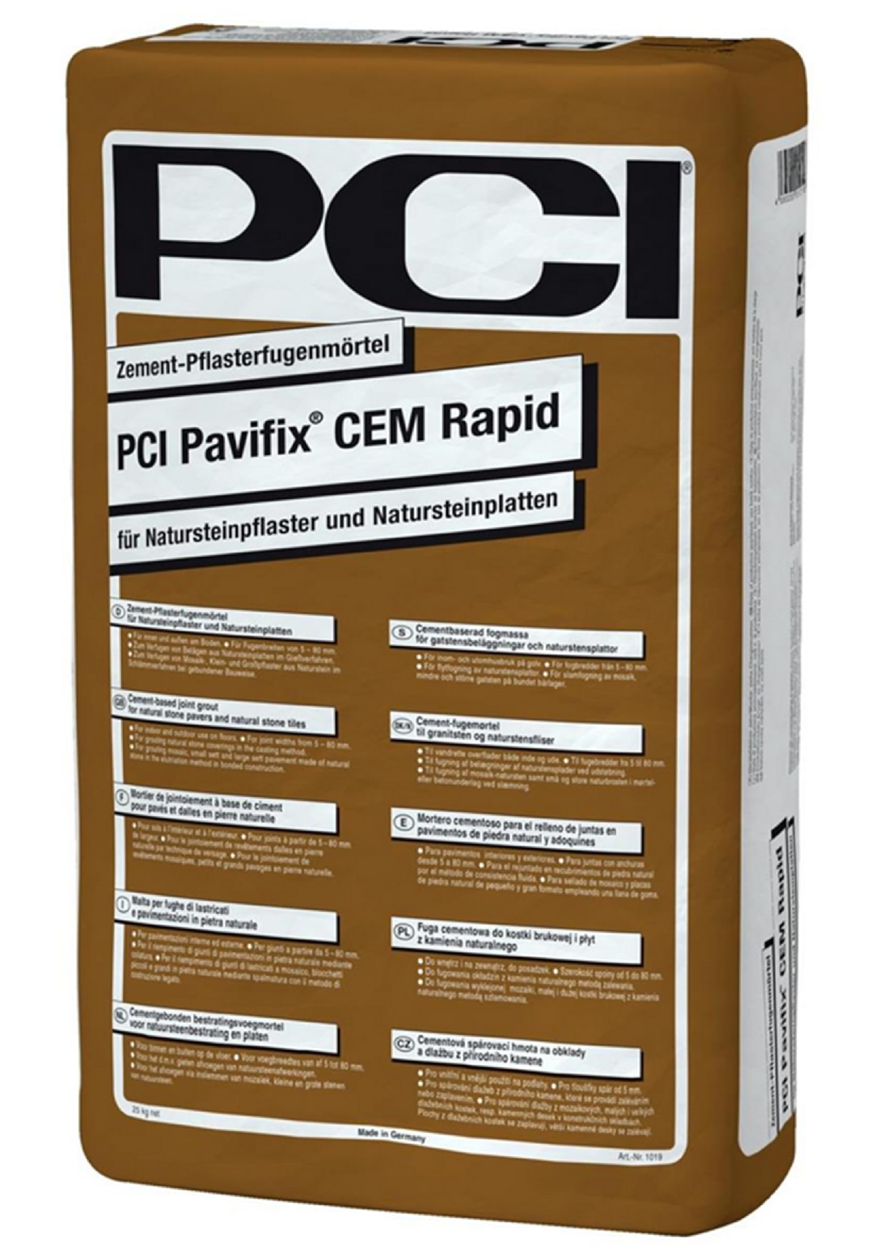 PCI Pavifix CEM Rapid 25 kg Grau Pflasterfugenmörtel für Natursteinplatten und Natursteinpflaster Fugenmörtel Sika
