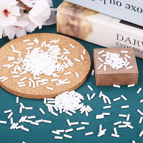 Miniatura 2 de Pandahall - Cuentas de cristal opaco para corneta de vidrio de 0.16 x 0.06 pulgadas, 1250 piezas/1.76 oz (0.236 x 0.071 in), cuentas espaciadoras de