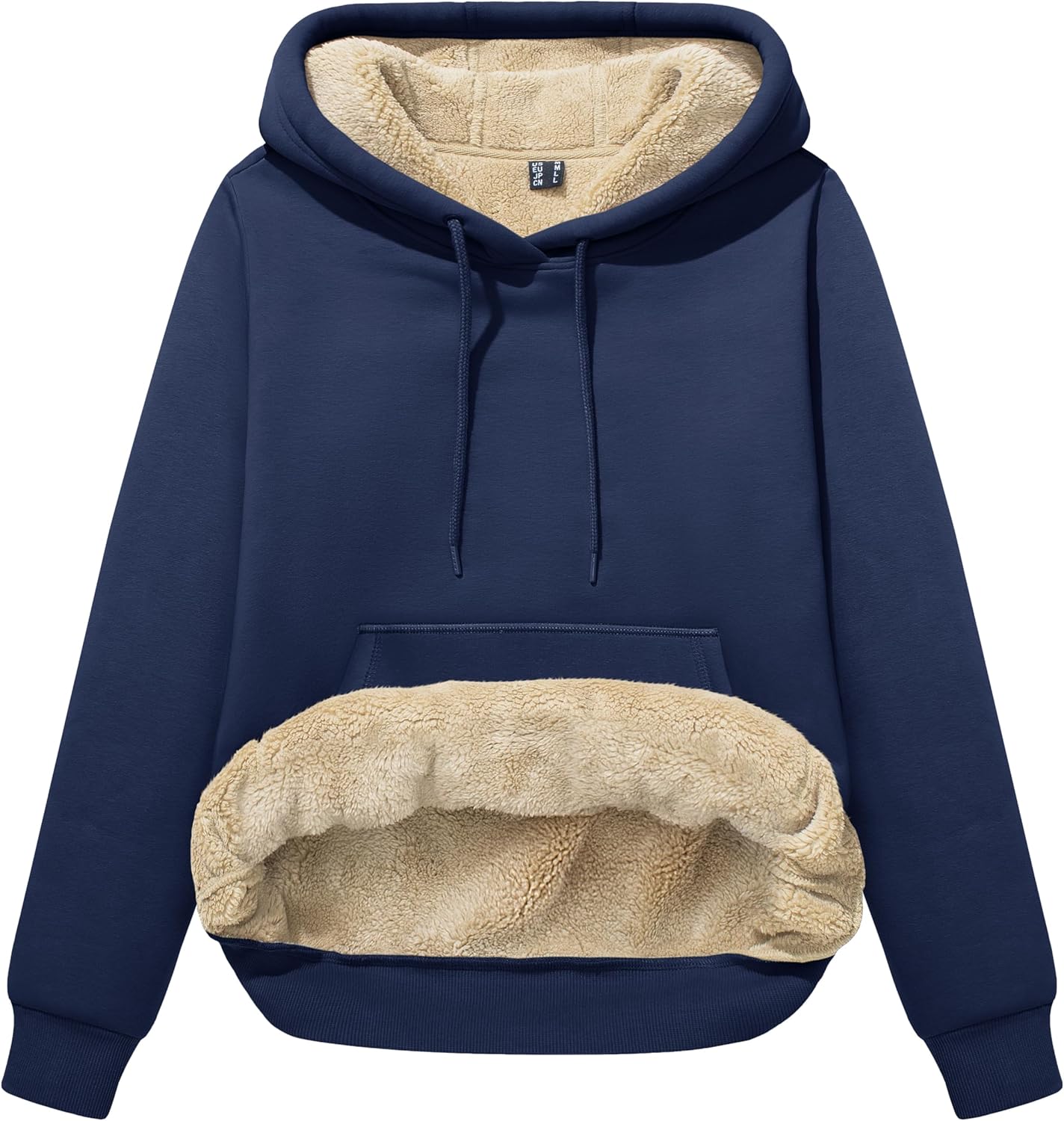 MAGCOMSEN Women's Hoodies Thick Fleece Lined Hooded Sweatshirt Warm Sherpa Lined Heavyweight Pullover with Pocket