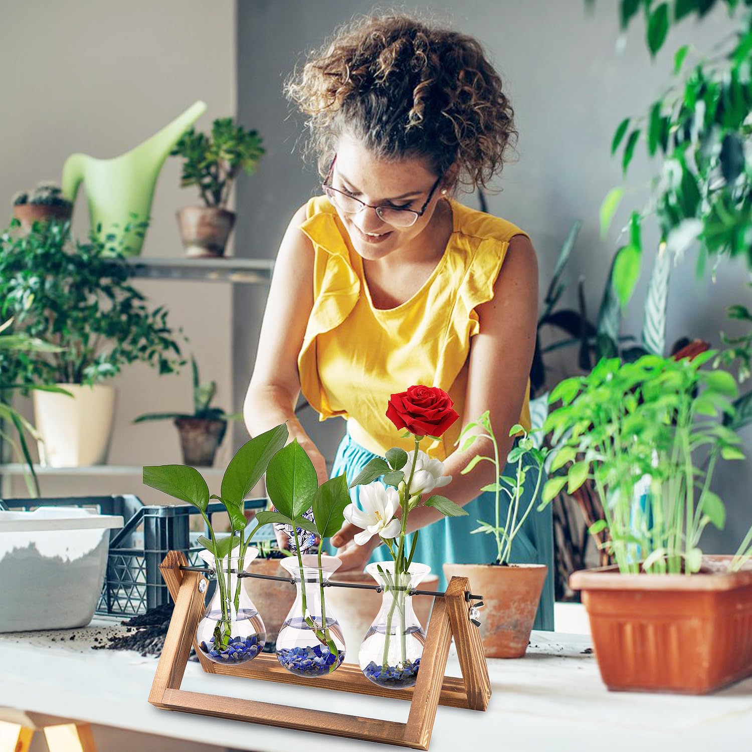 VASE À FLEURS Transparent, Station De Propagation Des Plantes, Support De EUR 14,21 - FR